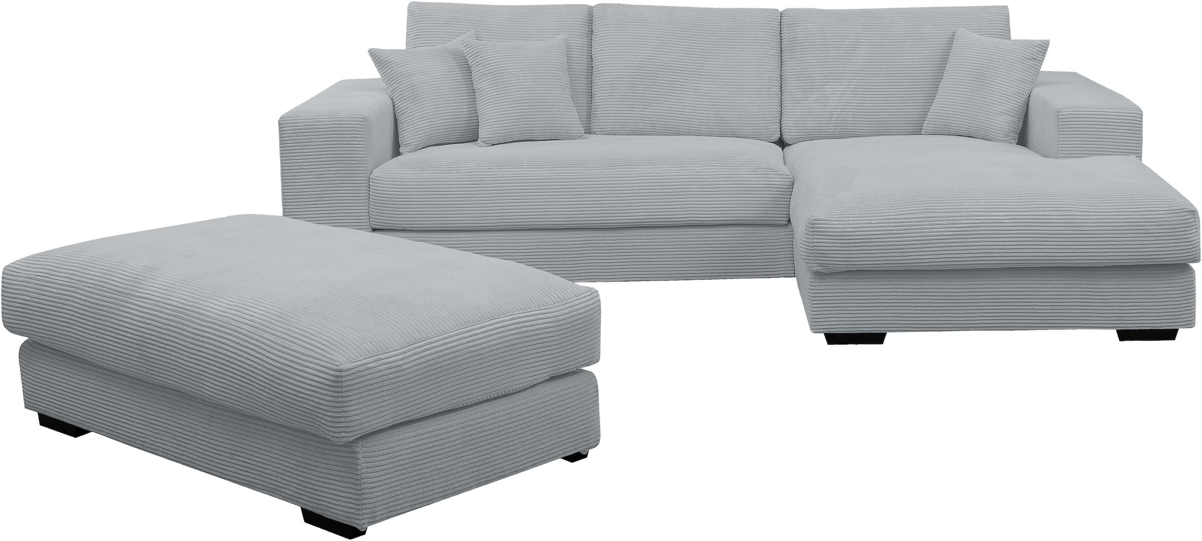 WERK2 Polstergarnitur "Eden L-Form + Hocker. Mega Couch Breite 286cm, Cord" günstig online kaufen