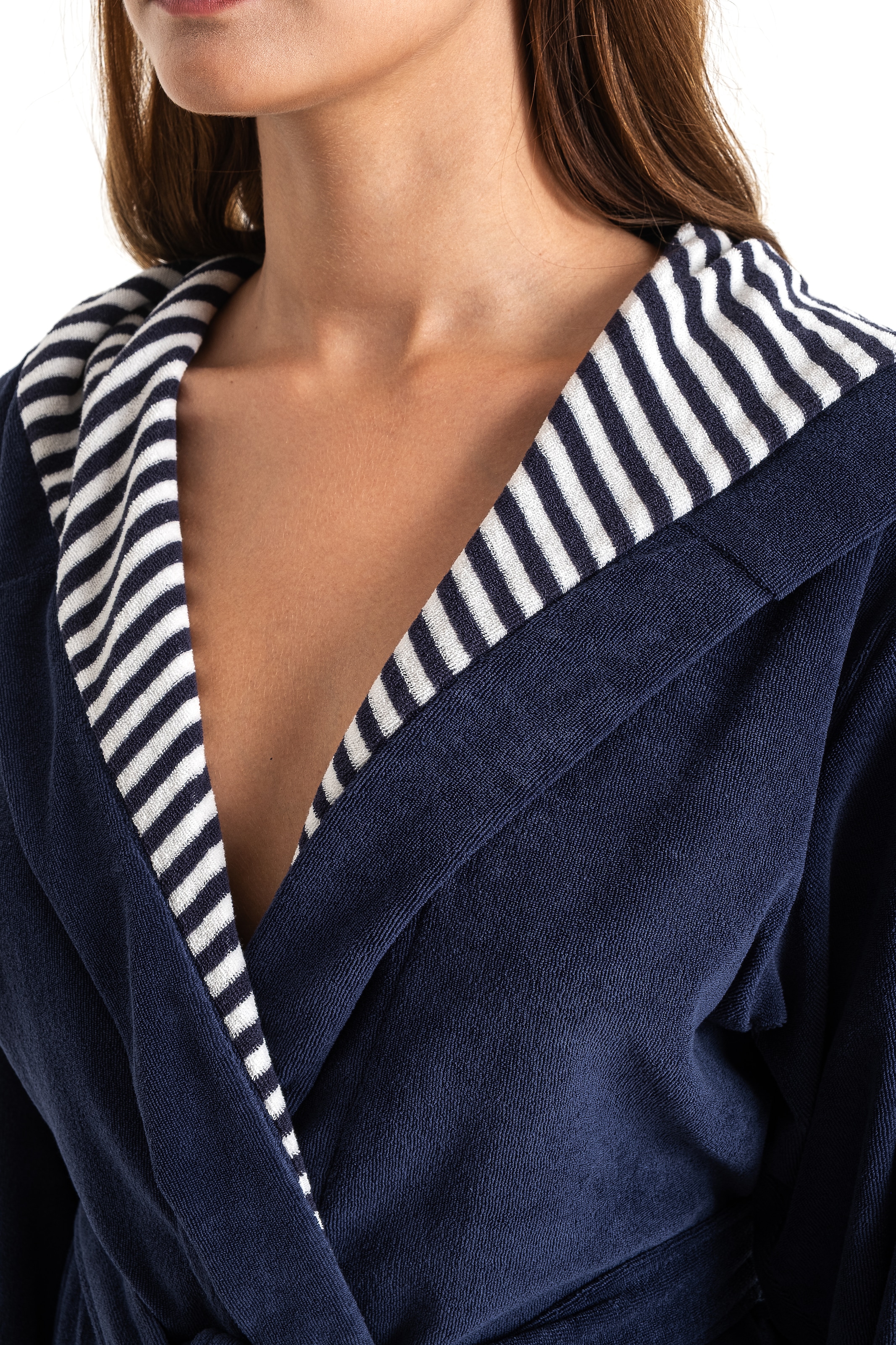 KangaROOS Damenbademantel »Dalia, ideal für Sauna & Spa, Standardlänge & Überlänge«, (1 St.), Uni-Farben mit Streifen, mit Taschen, XS-3XL, auch in extra lang