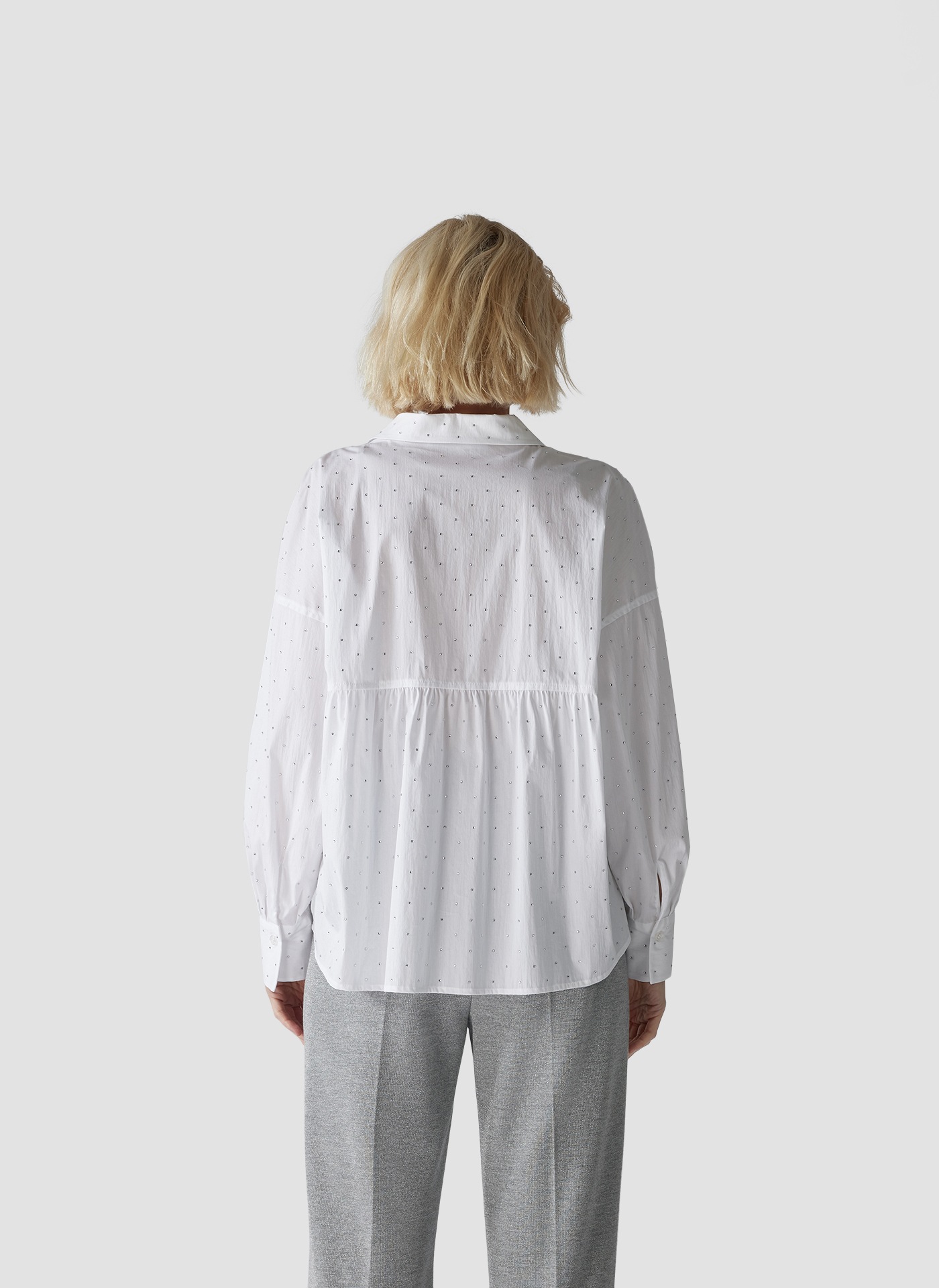 LeComte Klassische Bluse »LeComte Bluse in Weiß mit dezenten Glitzersteinen«