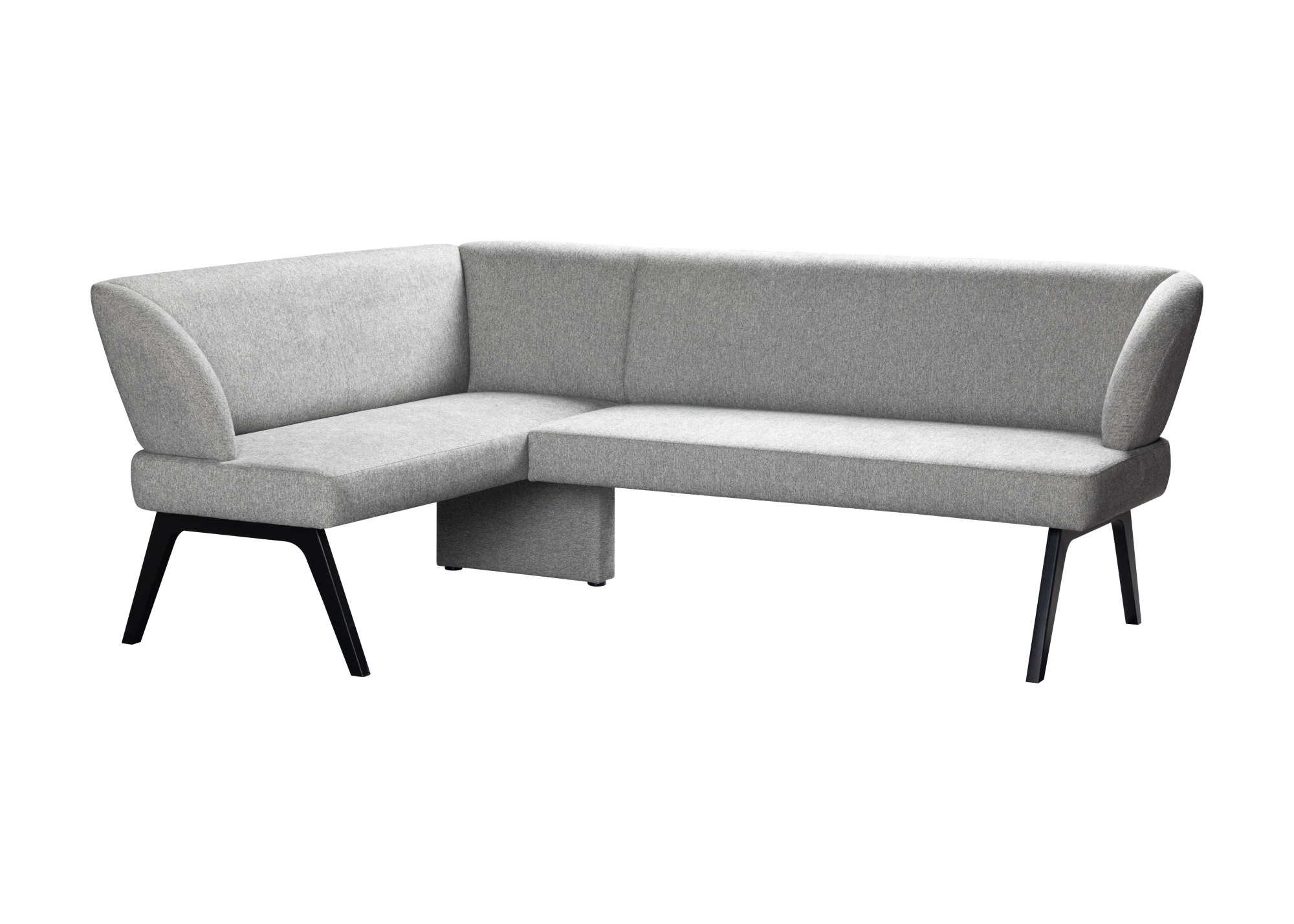 Eckbank OTTO HOME "Aretha Küchenbank, Polsterbank, Esszimmerbank, Breite 215 cm", grau (antarctica, schwarz), B:215cm H:86cm T:150cm, Holzwerkstoff, Massivholz, Polyester, Polyurethan, Sitzbänke, Eckbank, Moderne Bank in tollen Farben, Nosagfederung, anza