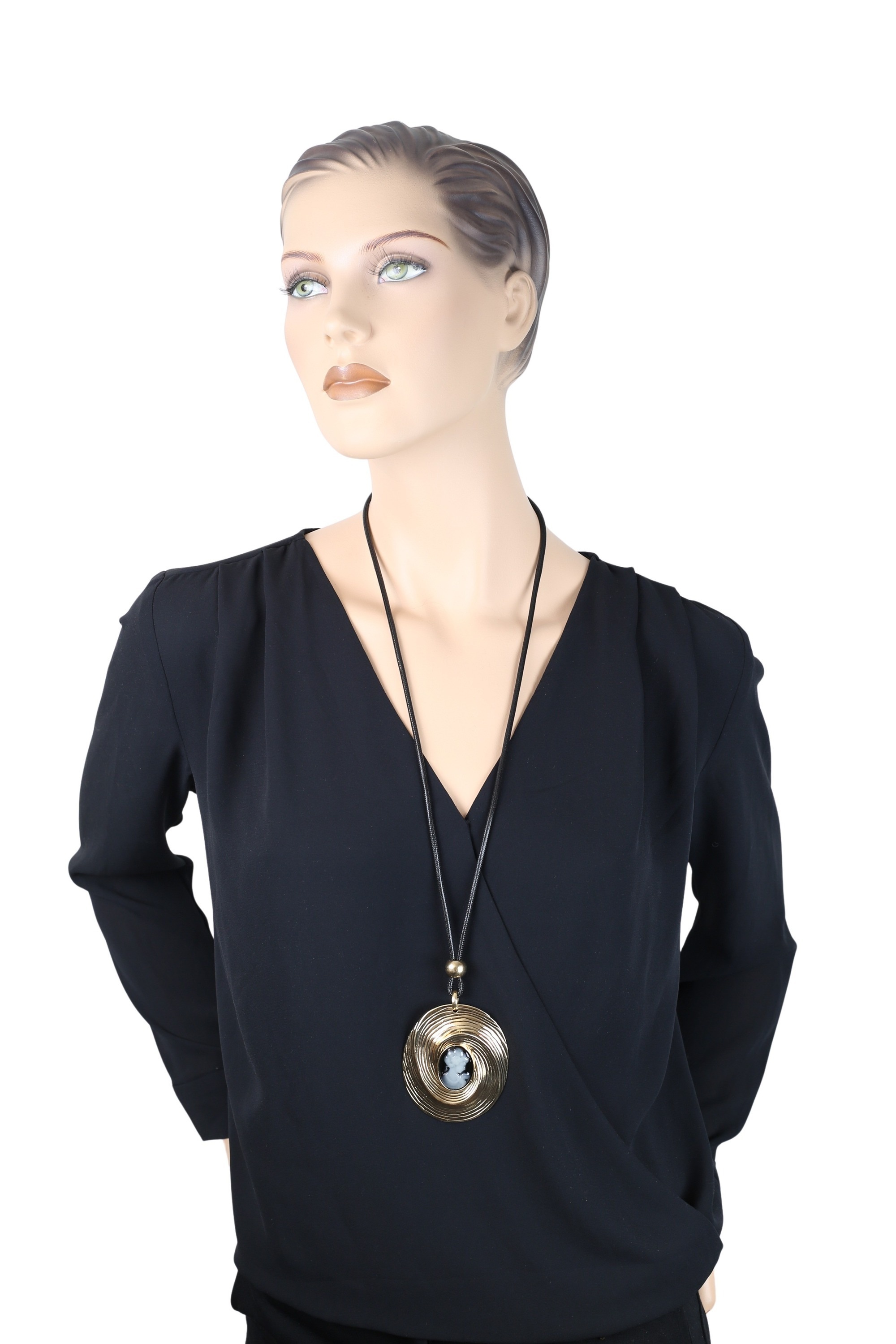 COLLEZIONE ALESSANDRO Lange Kette »Gemme Eleganze«, mit großem Metallanhänger und Gemme