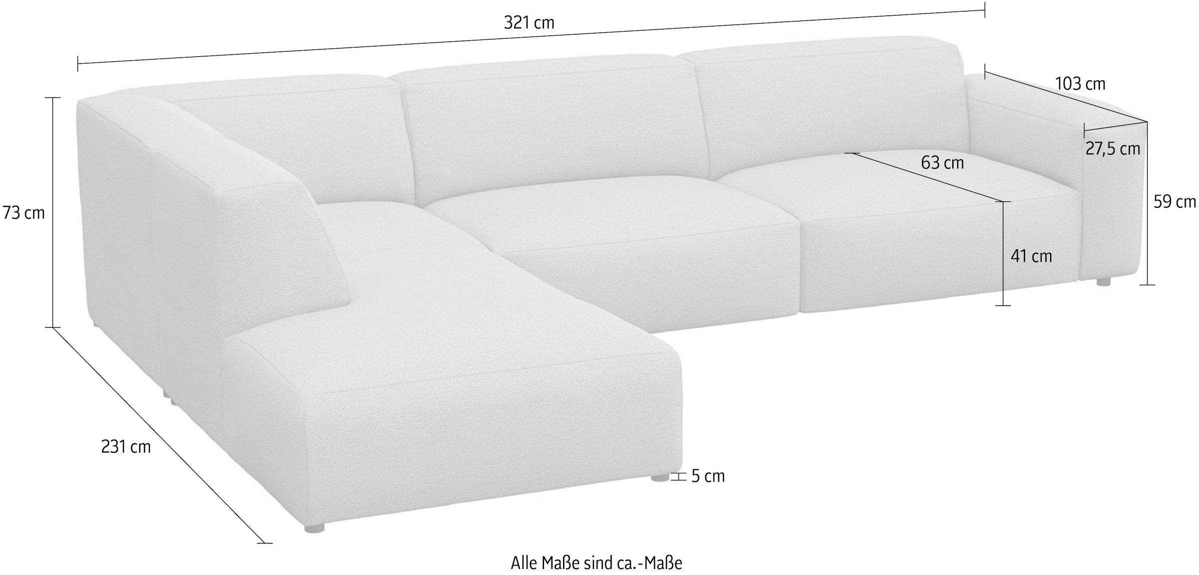 FLEXLUX Ecksofa »Lucera, super bequem durch hochwertigen Sitzaufbau mit Kaltschaum«, modern & anschmiegsam, L-Form, Designsofa