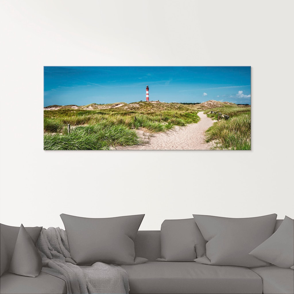 Artland Glasbild »Leuchtturm auf der Insel Amrum«, Gebäude, (1 St.)