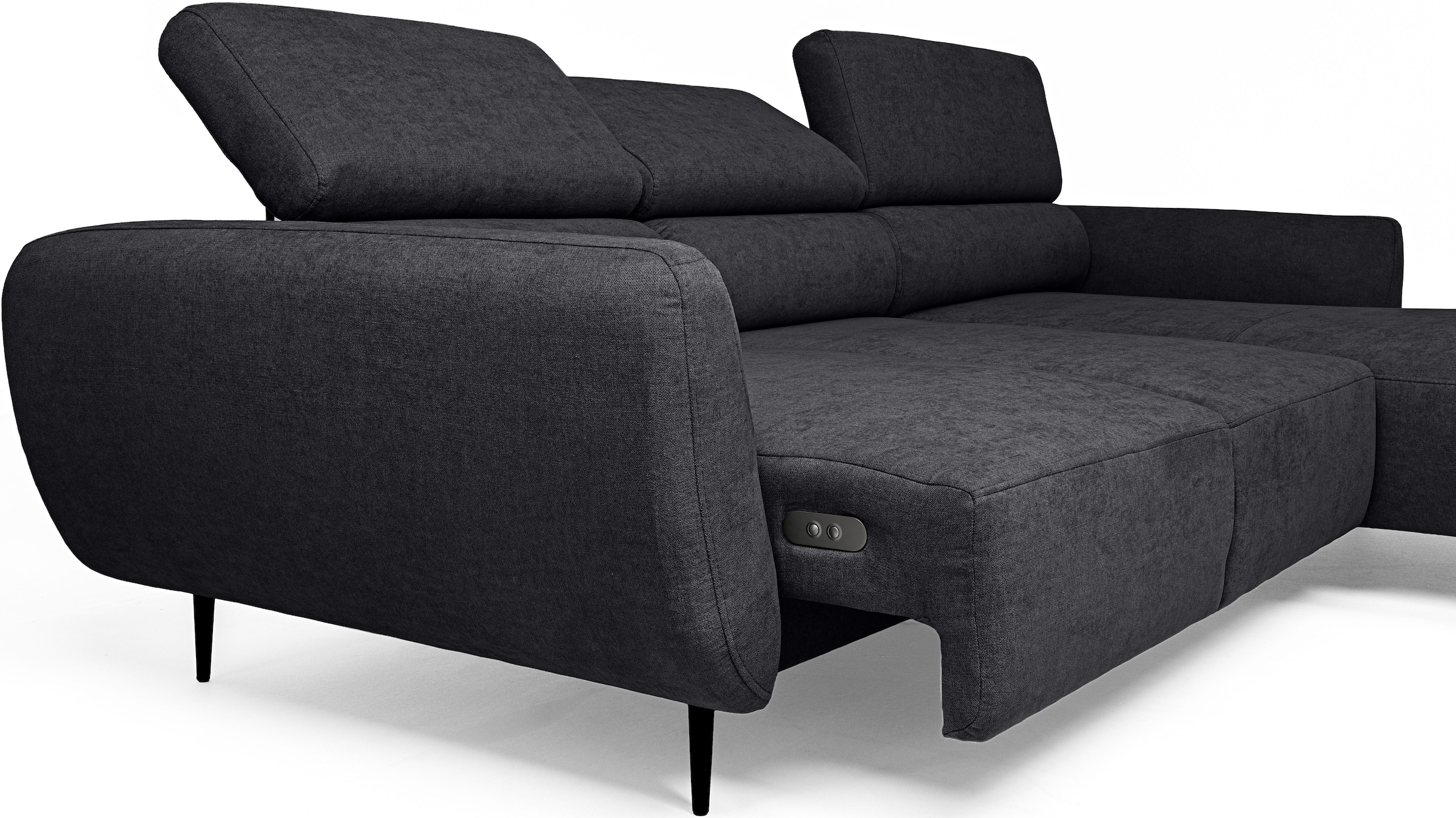 WERK2 Ecksofa »Alisson, mit elektrischer Sitztiefenverstellung, L-Form, Breite 277 cm«, Alisson – flexibler Komfort mit modernem Design und smarten Details.