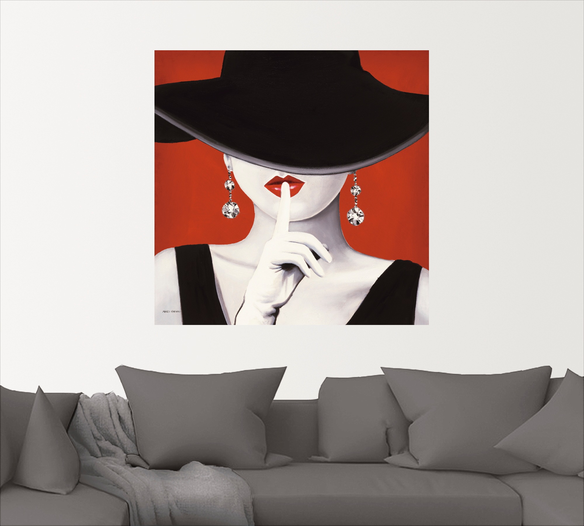 Artland Wandbild »Hut ab I«, Frau, (1 St.), als Leinwandbild, Poster, Wandaufkleber in verschied. Größen