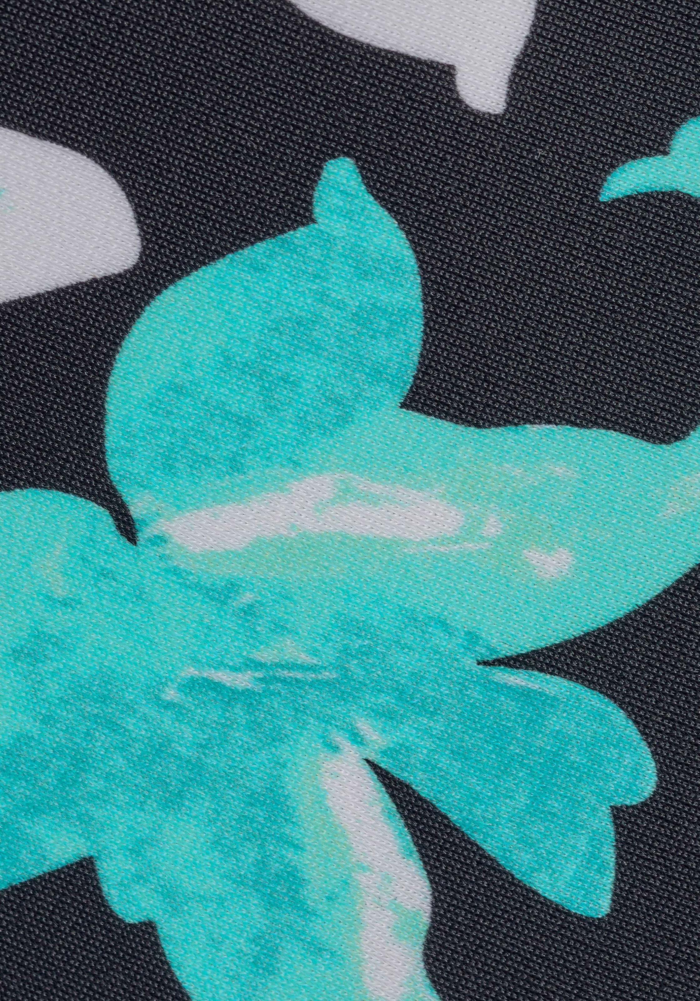 Badeanzug PETITE FLEUR, Damen, Gr. 38, Cup B, grün (türkis, bedruckt), Polyamid, Badeanzüge Badeanzug, im modisches Floral-Design 3
