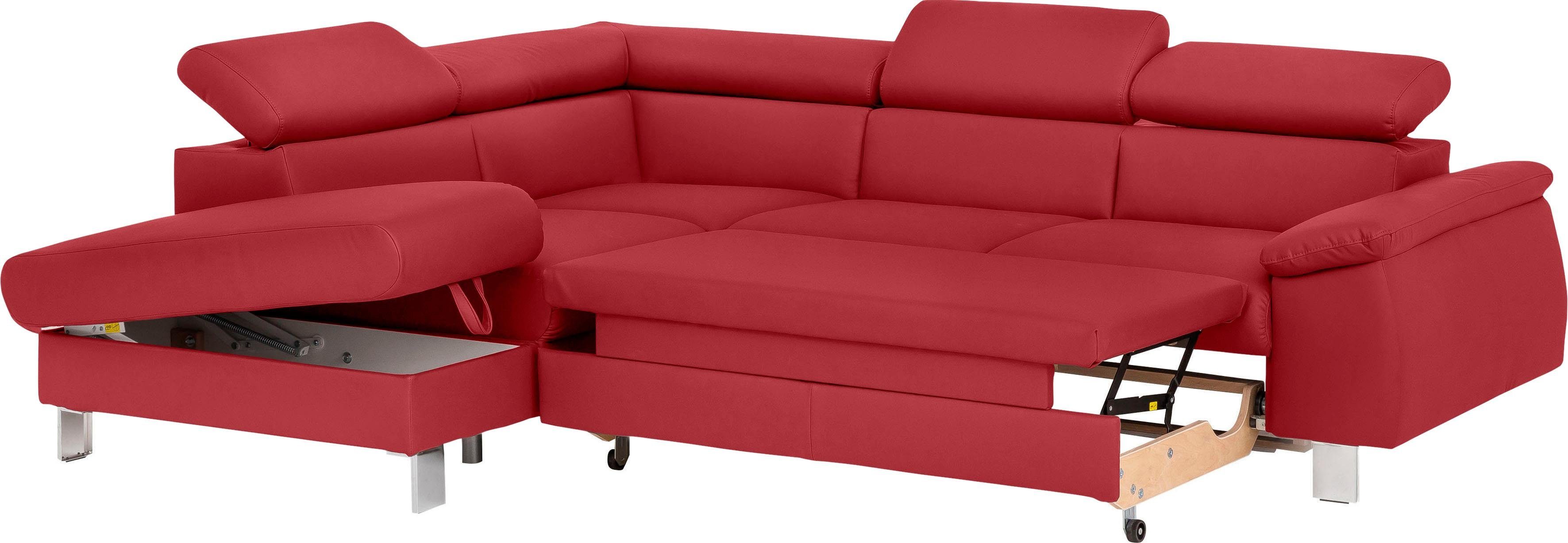 Thumbnail - COTTA Ecksofa "Komaris L-Form mit Kopfteilverstellung", wahlweise mit Bettfunktion, Bettkasten & Beleuchtung