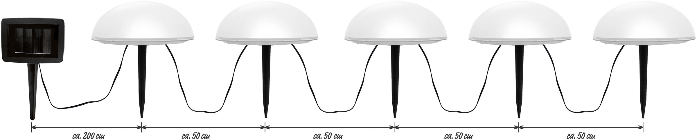 my home LED Solarleuchte »Primala, LED-Solar Gartensteckerr, 5er Set, halbkugeln«, Leuchtmittel LED-Modul | LED fest integriert, mit Erdspießen