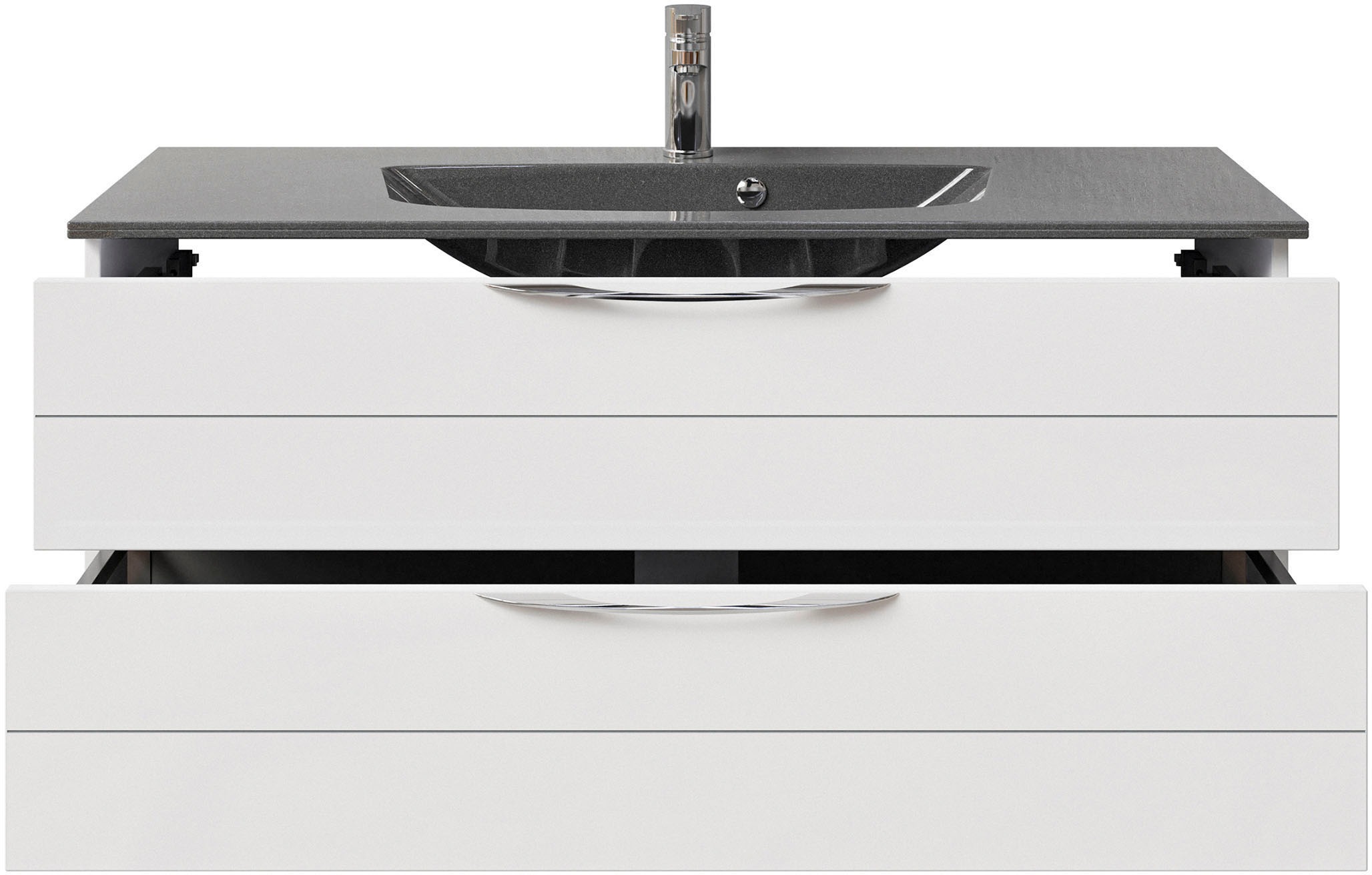 Thumbnail - Saphir Waschtisch "Serie 6025 Mineralmarmor-Waschtisch mit Unterschrank, 117 cm breit" 2 Stk. tlg. Waschplatz mit 2 Schu...