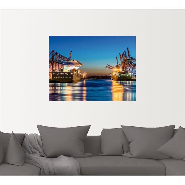 Artland Wandbild »Hamburg Hafen am Abend 2«, Deutschland, (1 St.), als  Alubild, Leinwandbild, Wandaufkleber oder Poster in versch. Größen  bestellen | BAUR