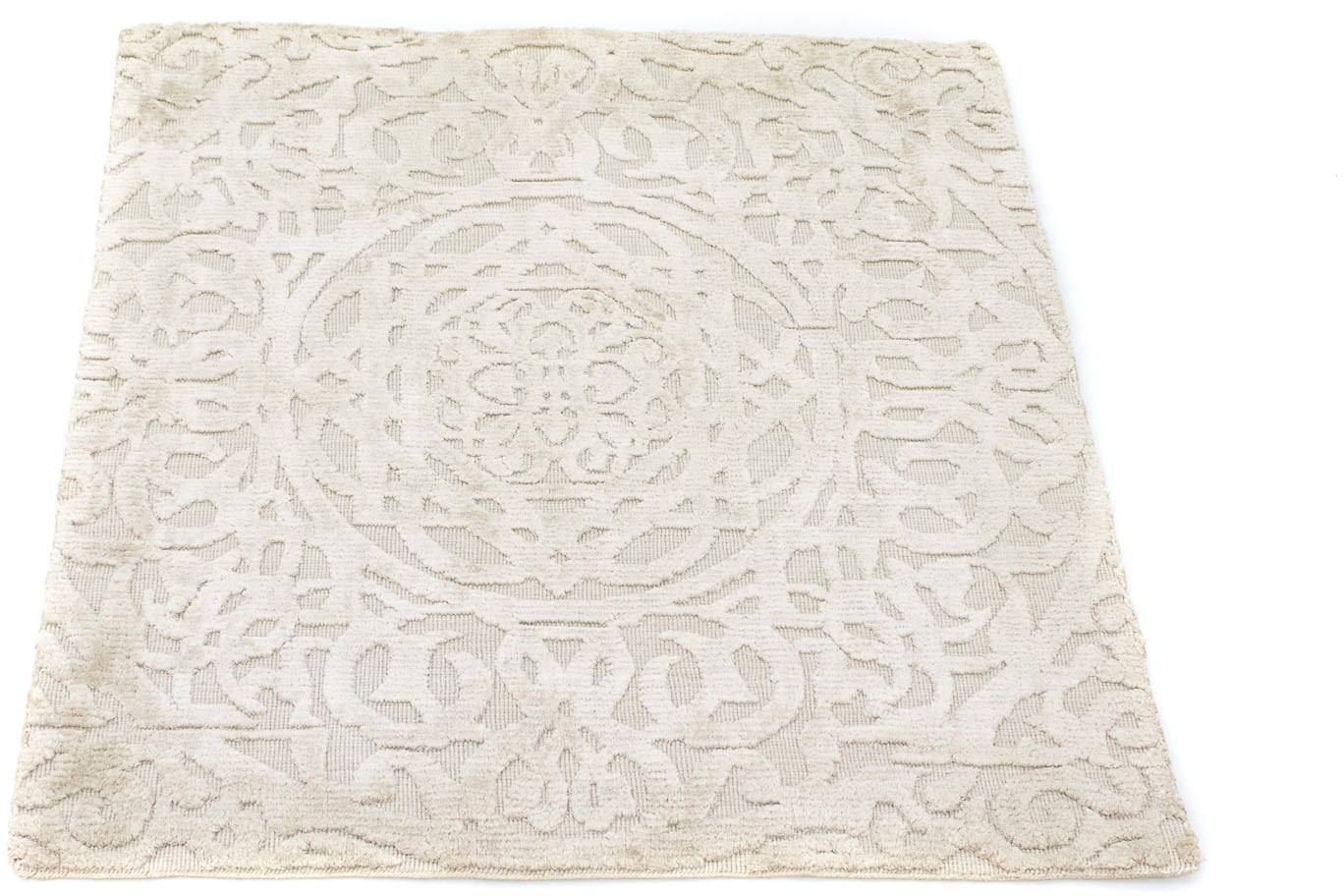 morgenland Teppich »Designer Teppich handgewebt beige«, quadratisch, Viskose