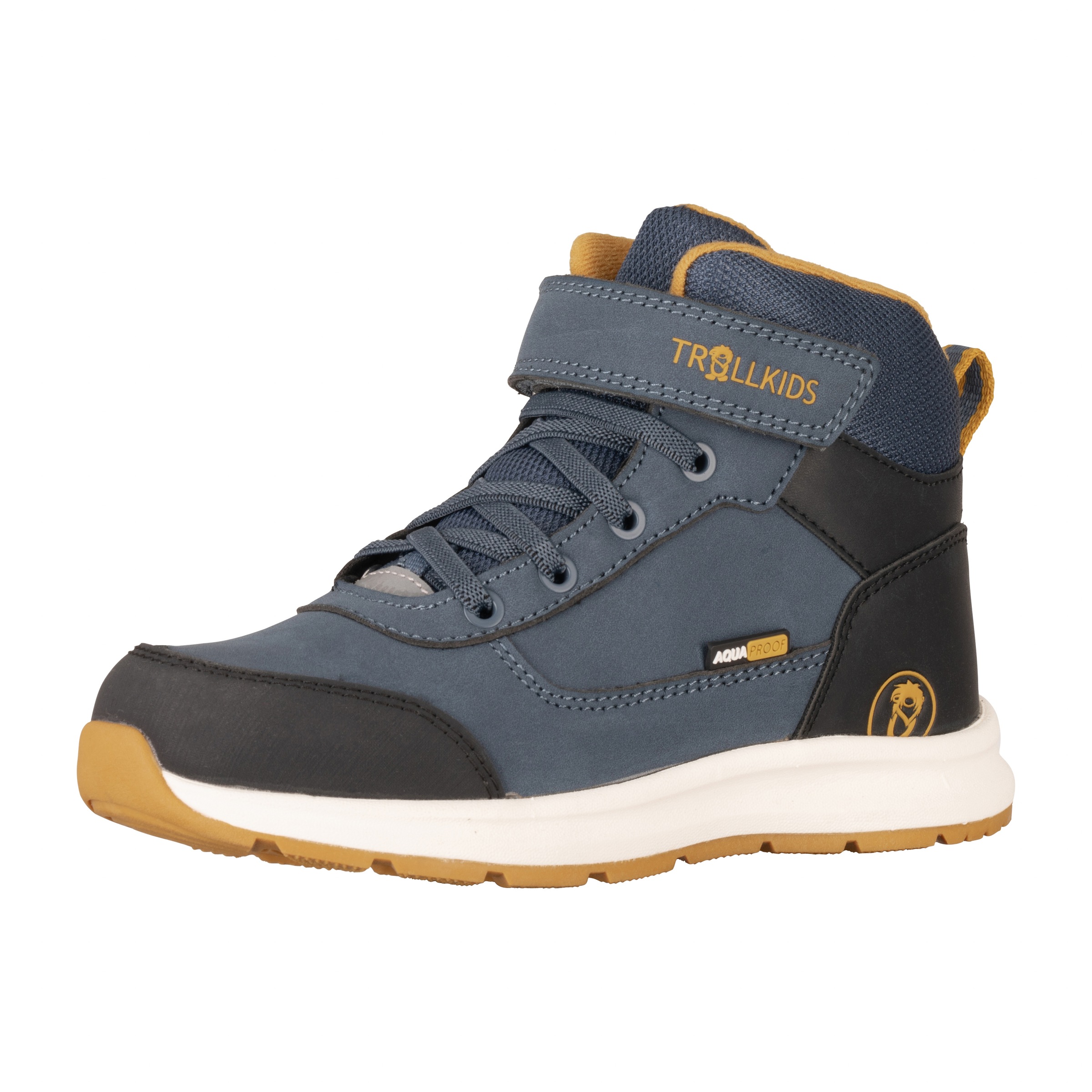 Winterstiefel TROLLKIDS "KIDS STAVANGER MID CUT XT", Mädchen, Gr. 34, blau (nordic blau, mystic blau), Mesh, Synthetik, Schuhe Winterstiefel, wasserdicht