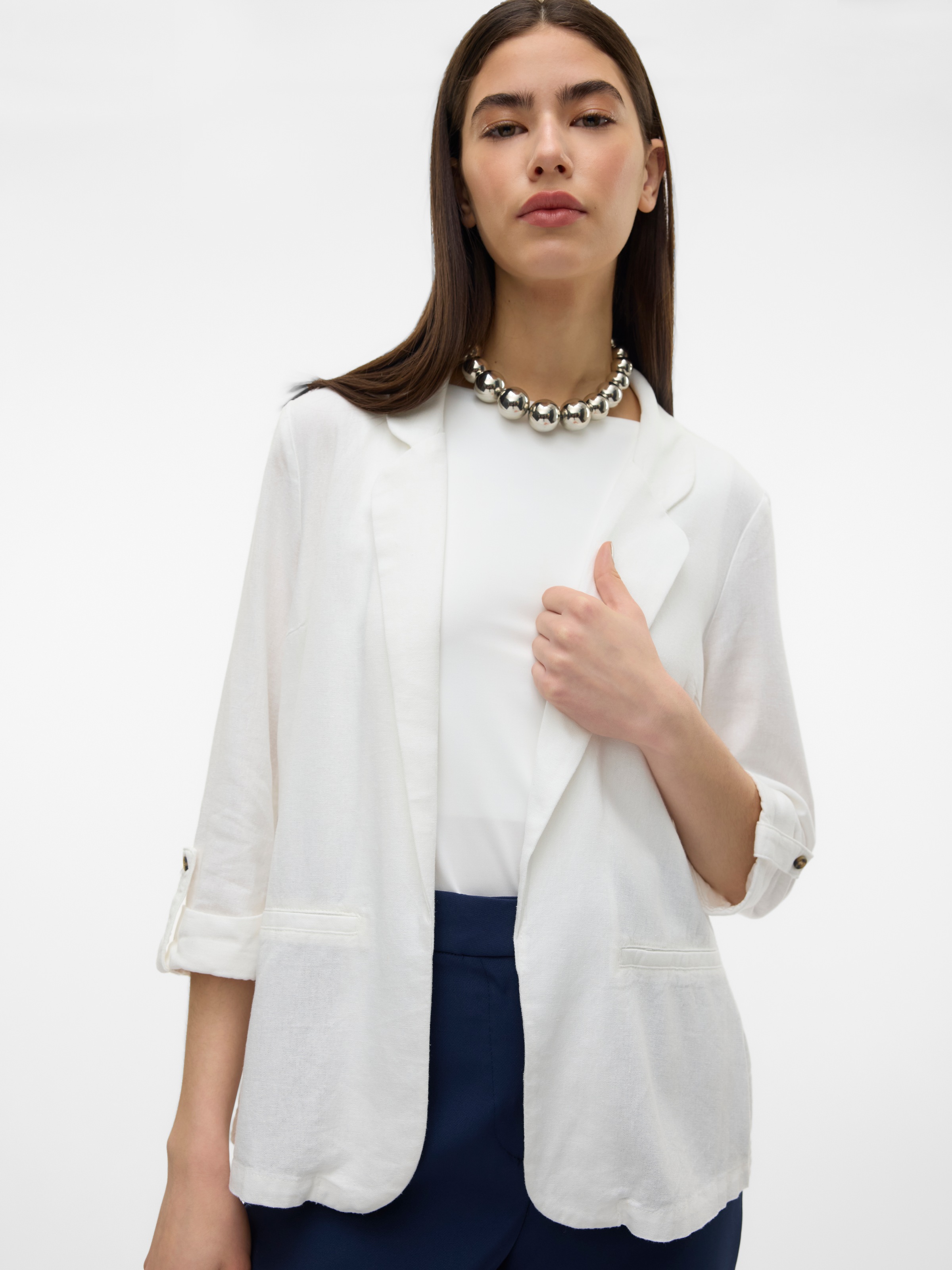 Vero Moda Kurzblazer "VMJESMILO 3/4 LOOSE BLAZER WVN GA NOOS", mit Leinen günstig online kaufen