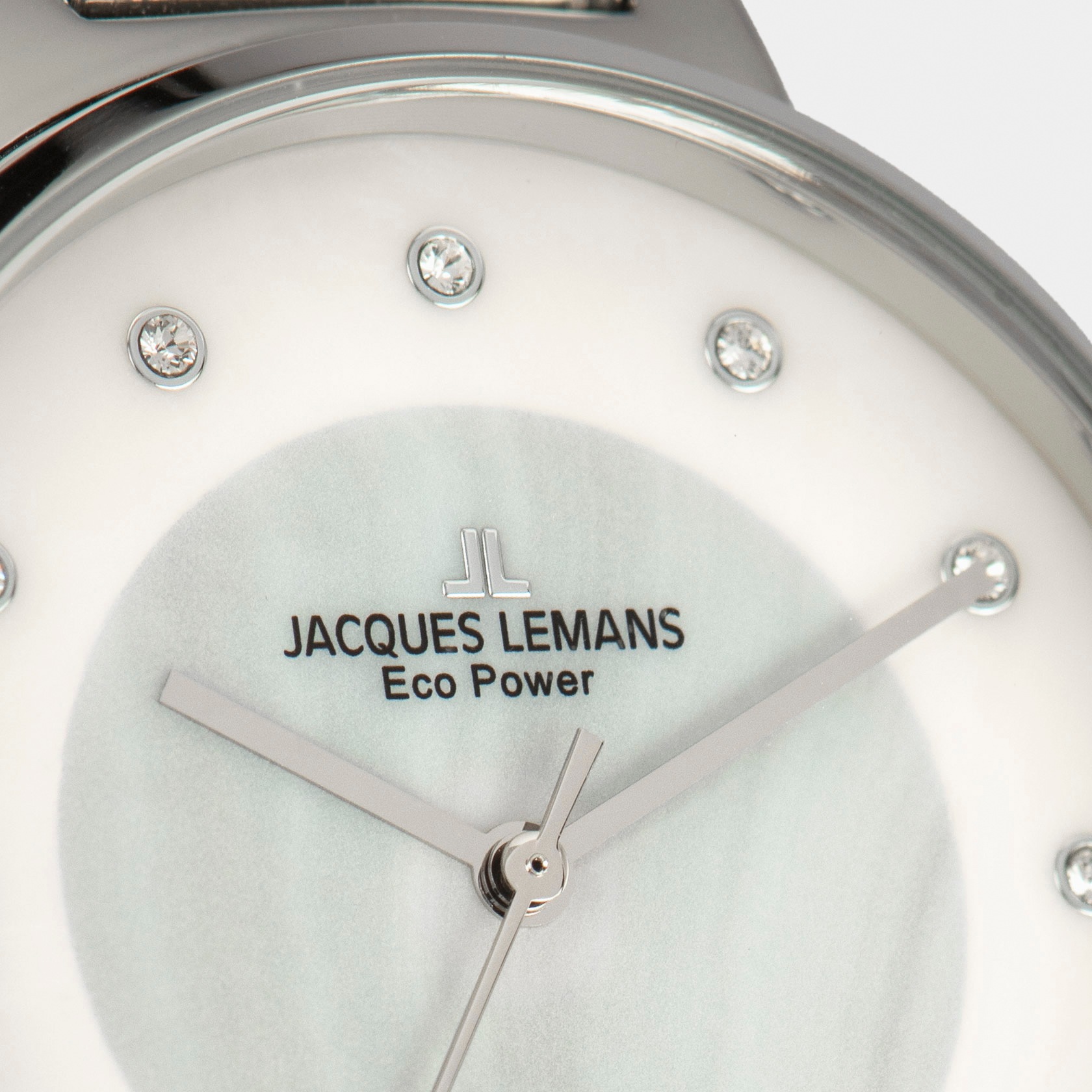 Jacques Lemans Solaruhr »Eco Power, 1-2108B«, Armbanduhr, Damenuhr, Perlmutt-Zifferblatt, Swarovski-Kristalle