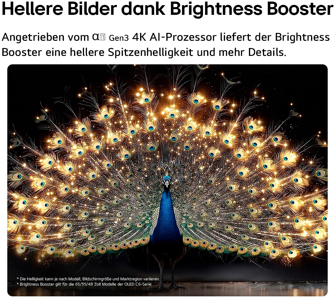 LG OLED-Fernseher »OLED65C68LA« 164 cm/65 ″ Smart-TV
