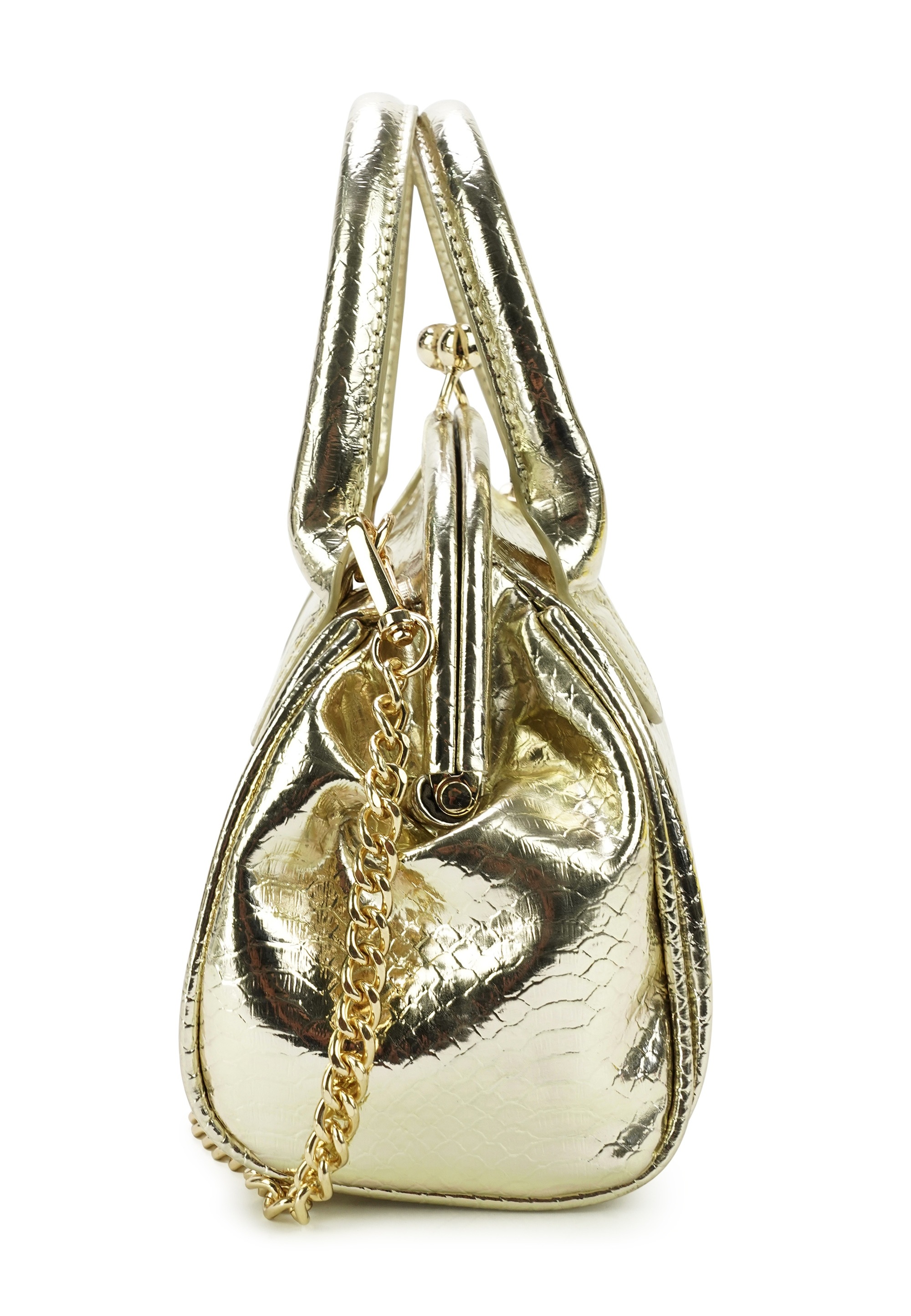 Thumbnail - Harpa Henkeltasche "VALENTINA" in glänzender Kroko-Optik