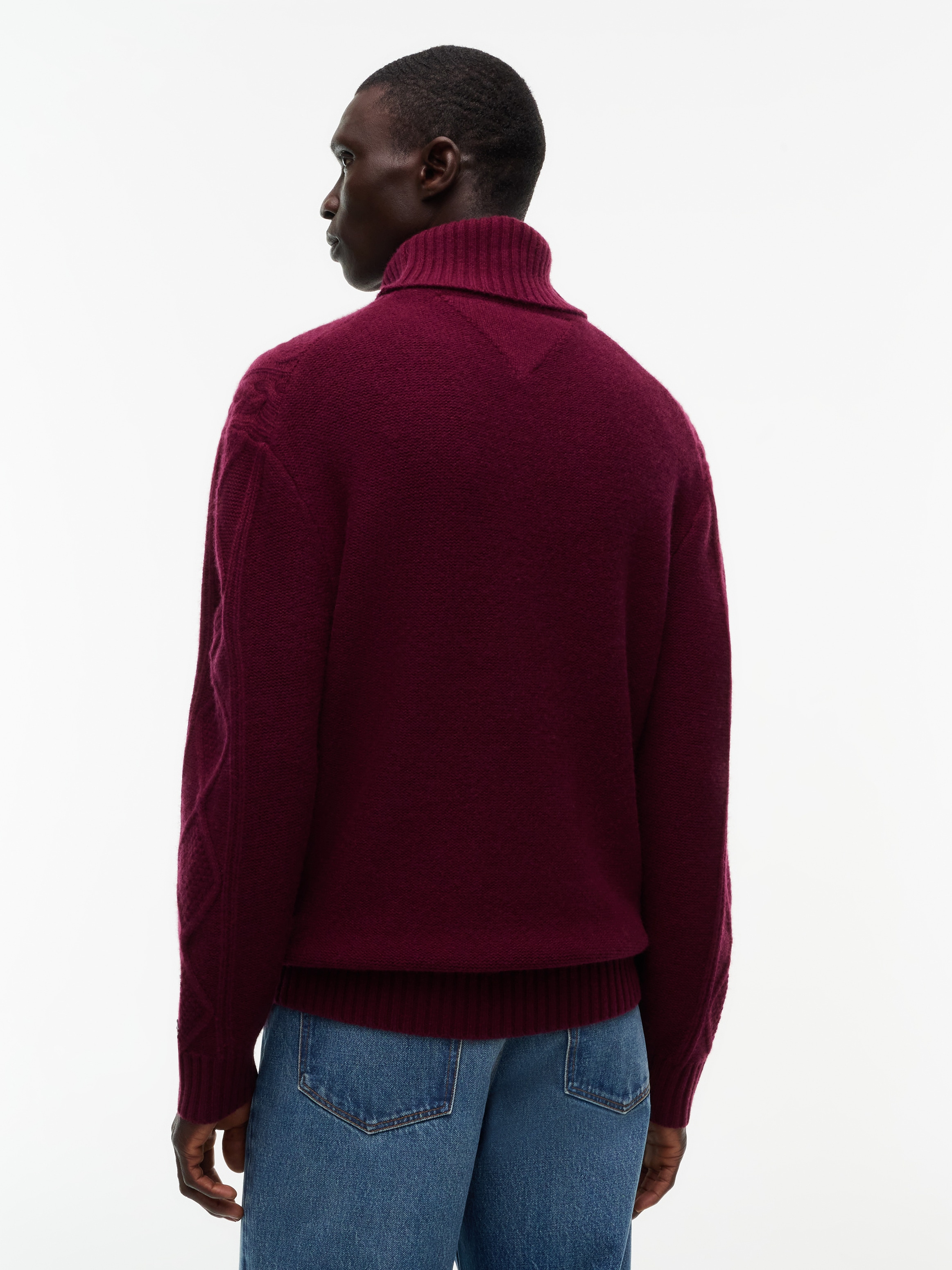 Tommy Hilfiger Rollkragenpullover »NY  WOOL CABLE SWEATER« aus Wollmix mit Kaschmir, Zopfstrickmuster