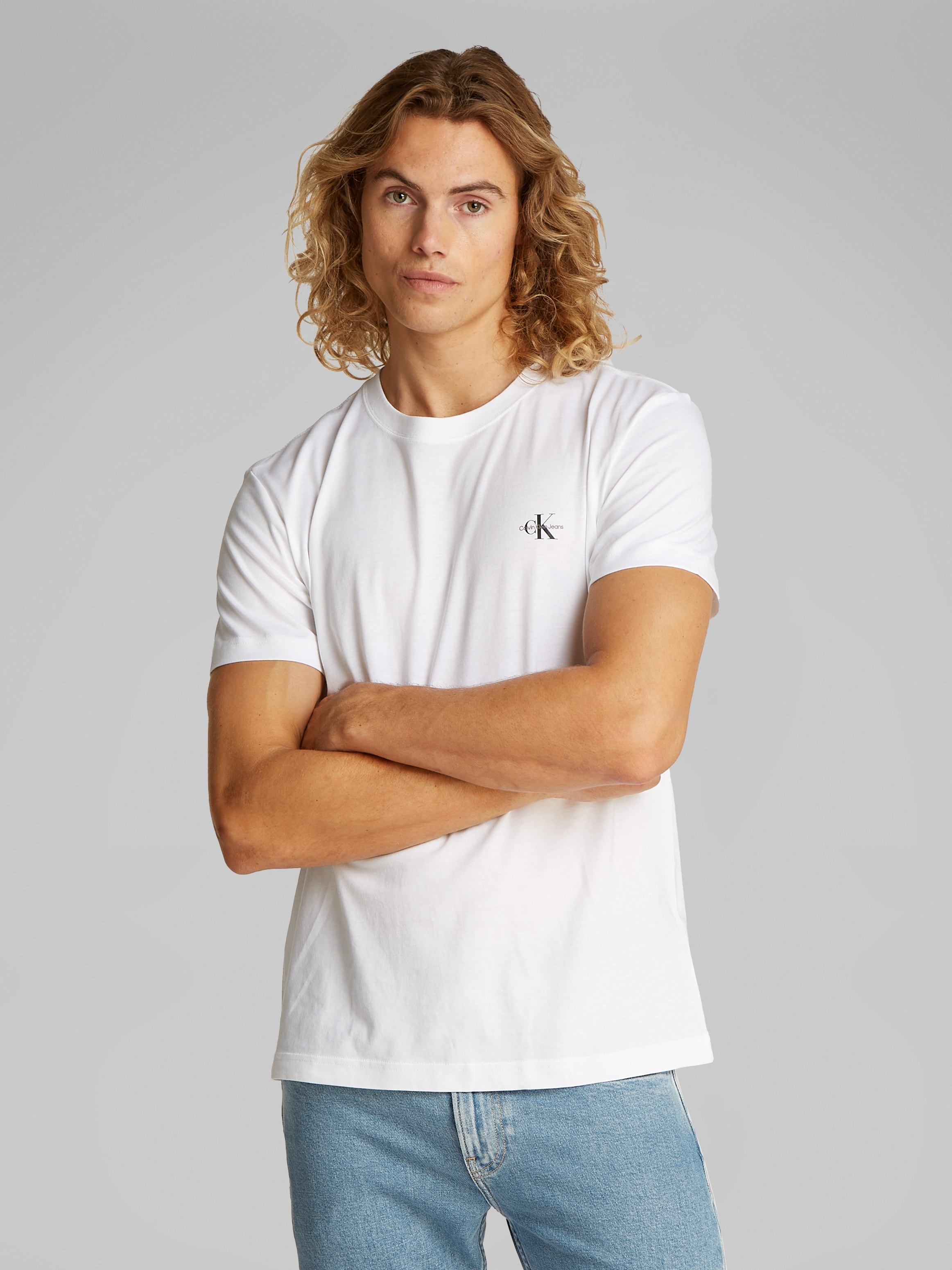 Calvin Klein Jeans T-Shirt »2 PACK MONOLOGO T-SHIRT«, (Packung, 2er-Pack), mit Rundhalsausschnitt