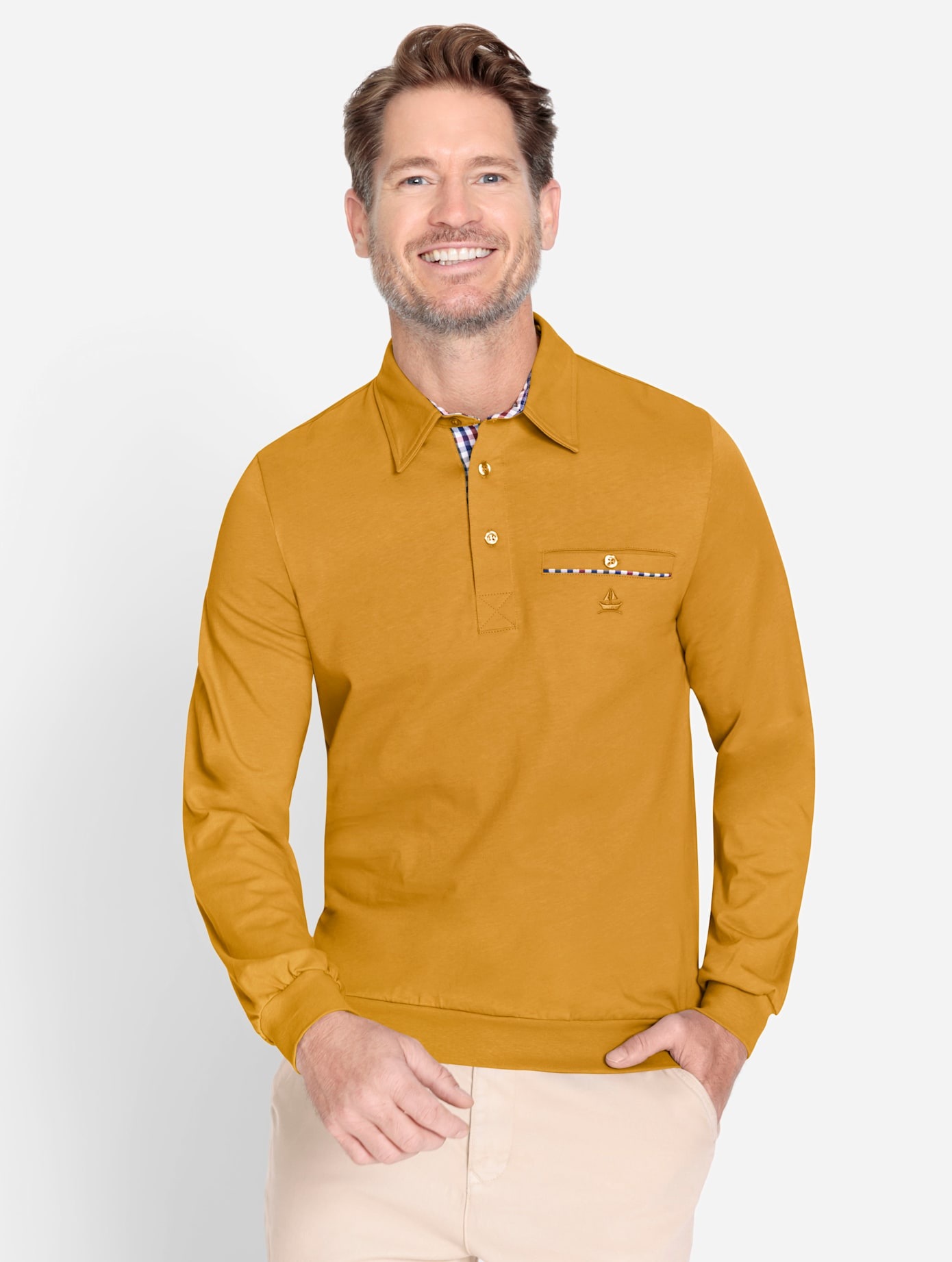 Marco Donati Poloshirt "Langarm-Shirt" 1 Stk. günstig online kaufen