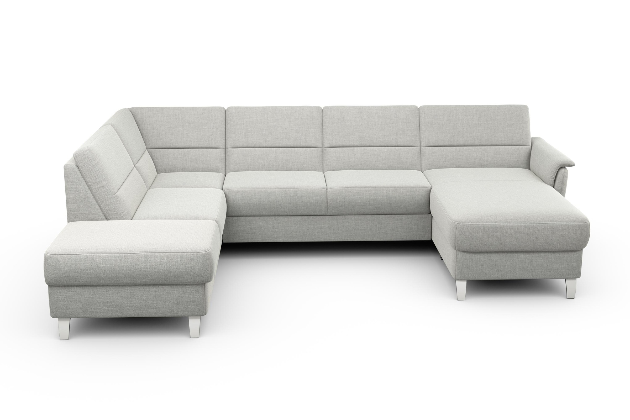 Wohnlandschaft SIT & MORE "Palmera U-Form, B: 308 cm", silber, B:308cm H:89cm T:212cm, 100% Polyester, Sofas, Wohnlandschaft, optional Bettfunktion & Bettkasten, Federkern 7