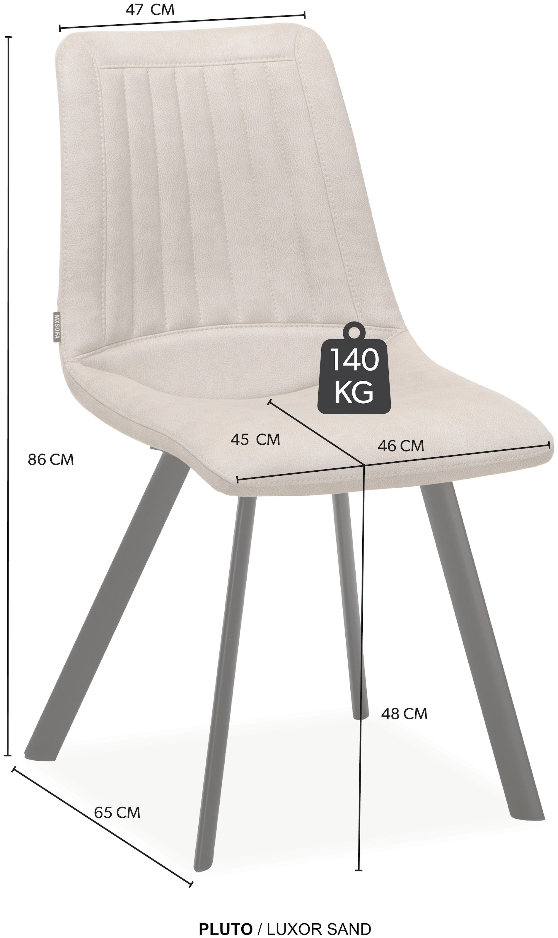 OMG Design Esszimmerstuhl »Pluto«, (Set), 1 St., Stoff, pflegeleichte Microfaser, Lederoptik