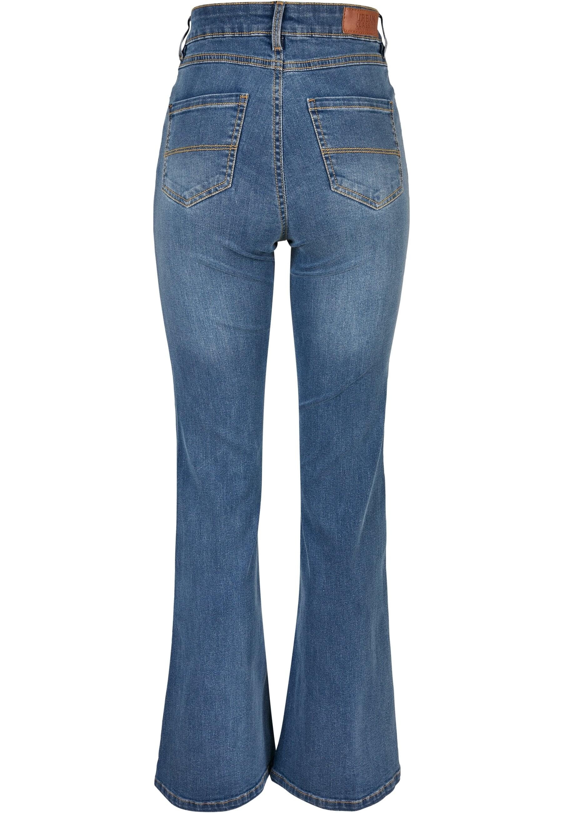 URBAN CLASSICS Bequeme Jeans »Urban Classics Damen Ladies High Waist Flared Denim Pants«, (1 tlg.)