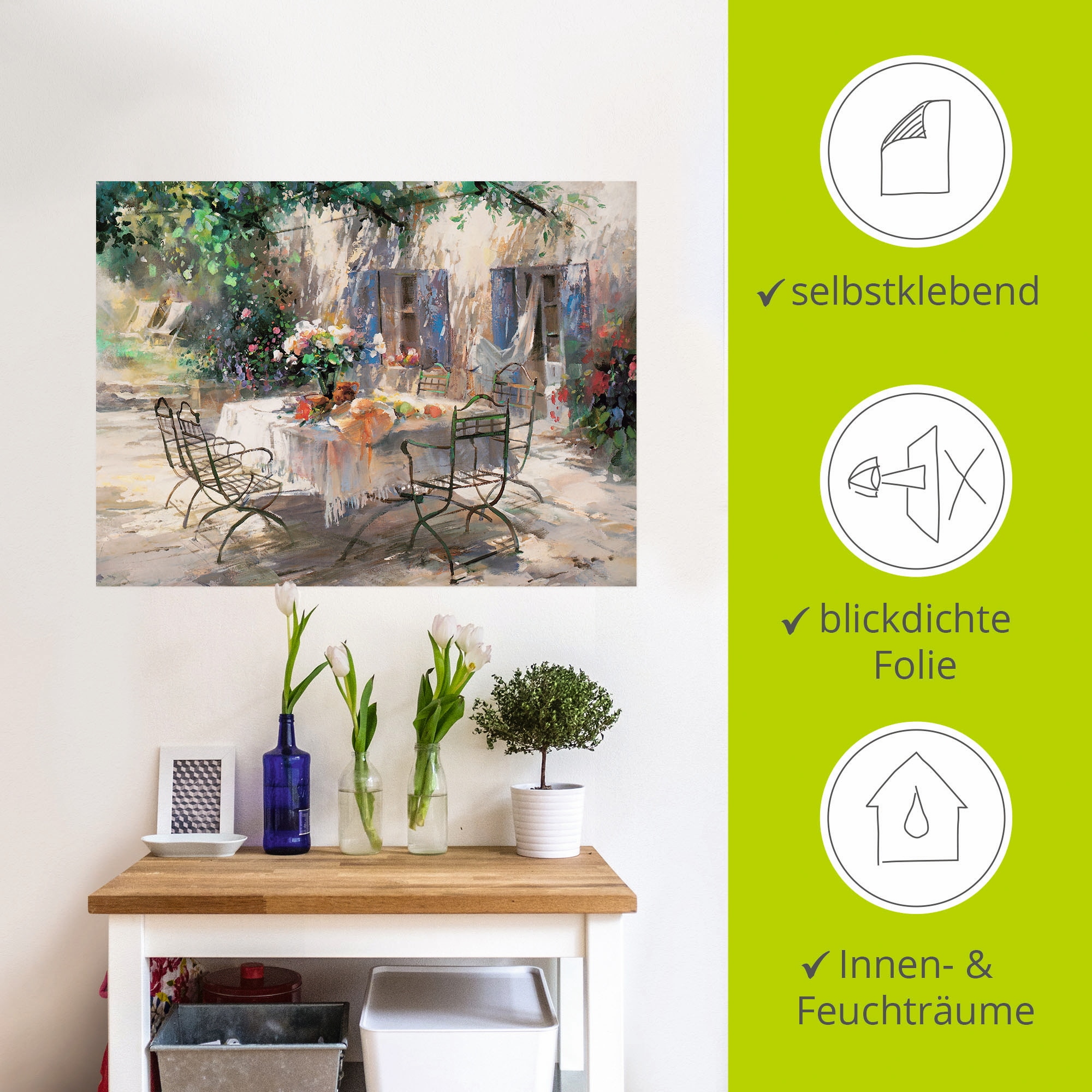 Artland Wandbild »Schatten Garten«, Garten, (1 St.), als Leinwandbild, Poster, Wandaufkleber in verschied. Größen