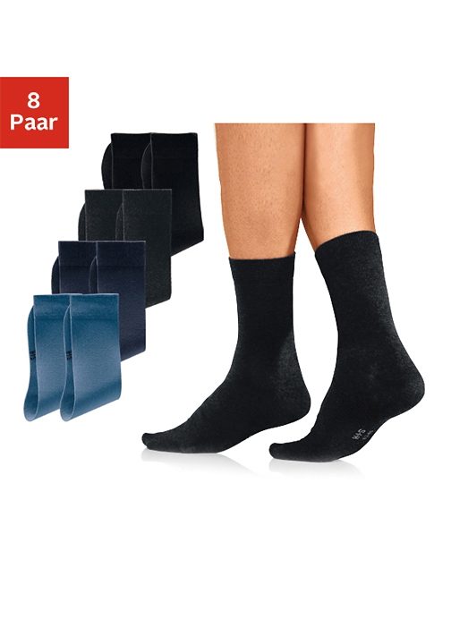 H.I.S Basicsocken "Herren Business Socken Strümpfe Anzugsocken Atmungsaktiver Baumwolle" Packung, 8 Paar tlg. mit hohem Baumwollanteil