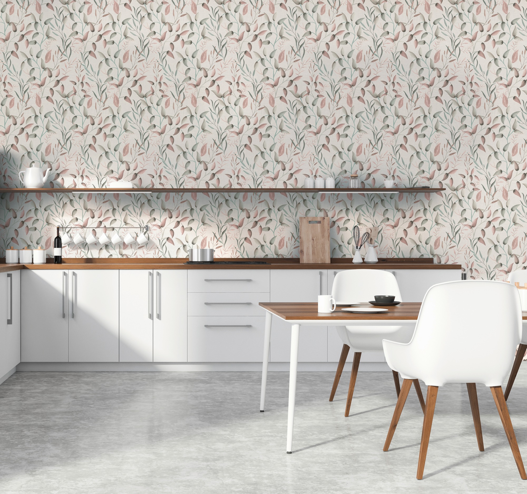 A.S. Création Vliestapete »PintWalls II Blätterranken Tapete Mustertapete Blätter Natur«, matt, Vliestapete floral für Schlafzimmer Küche Wohnzimmer Blätterranke Flur