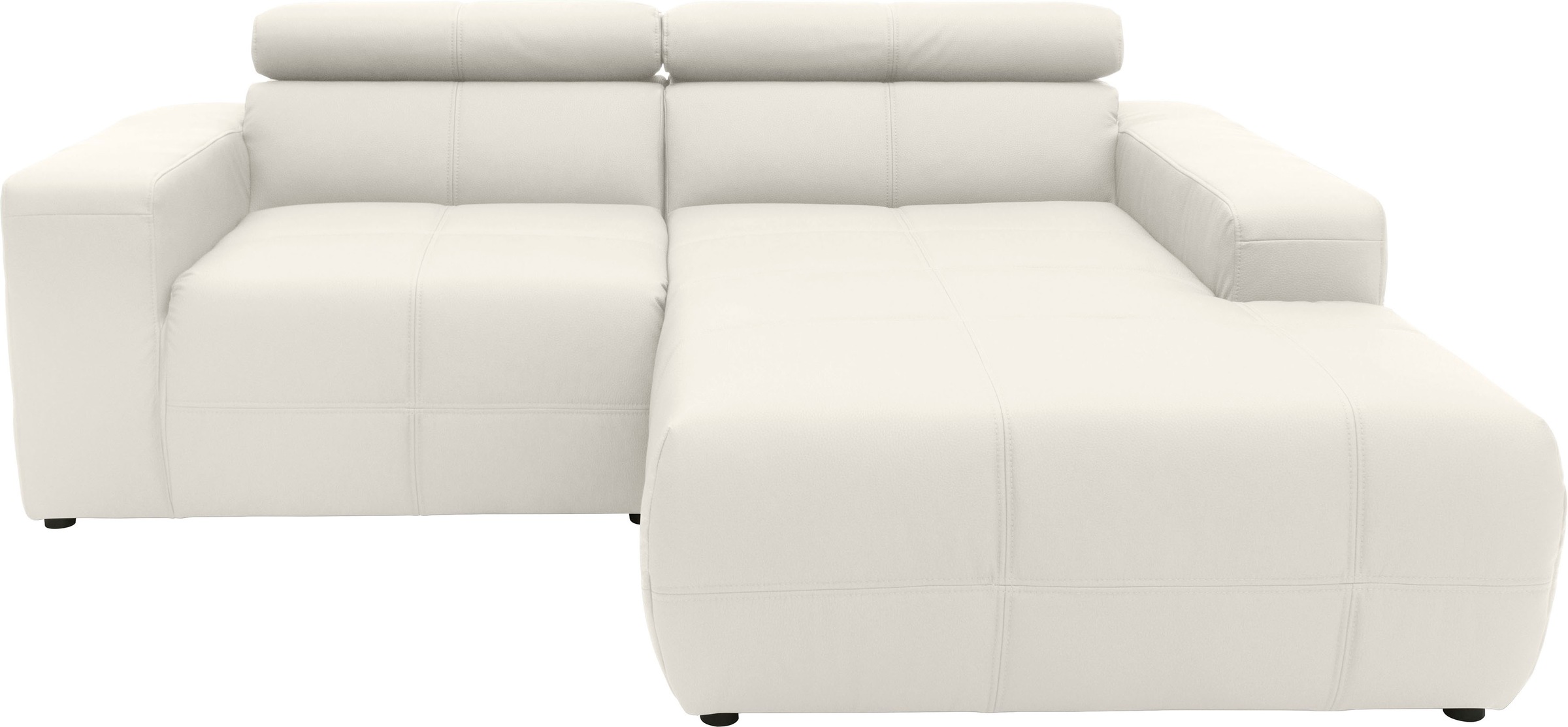 DOMO collection Ecksofa "BRANDON inkl. Kopfteilverstellung, 214x100x80 cm, L-Form" Mit Kopfteilverstellung, auch in Leder und Cord, L-Form