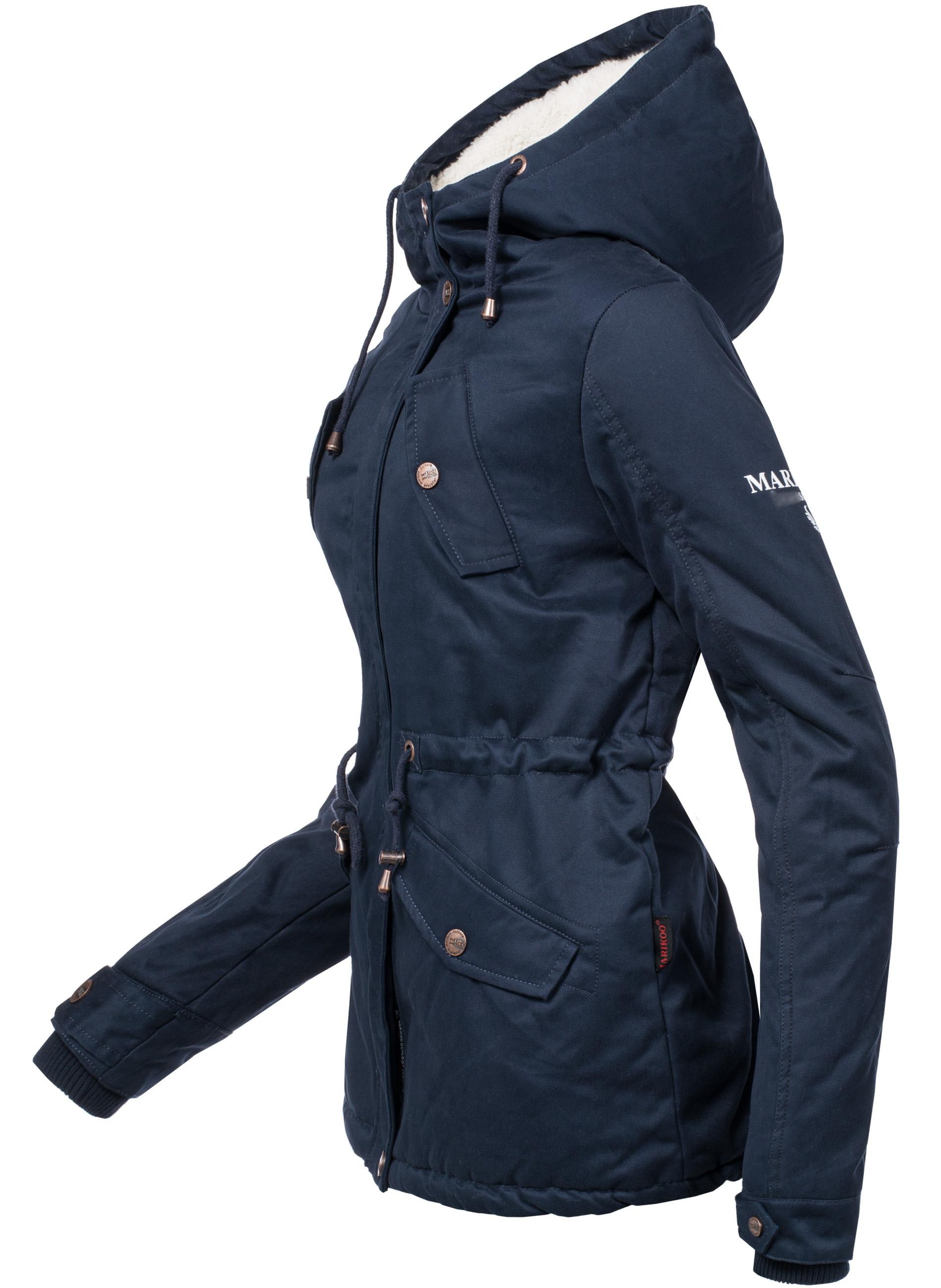 Marikoo Winterjacke »Manolya«, mit Kapuze, stylischer Kurzmantel mit weichem Teddyfell-Futter