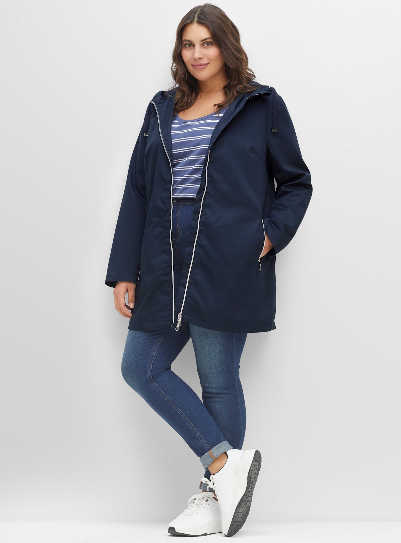Sheego Langjacke, mit Kapuze günstig online kaufen