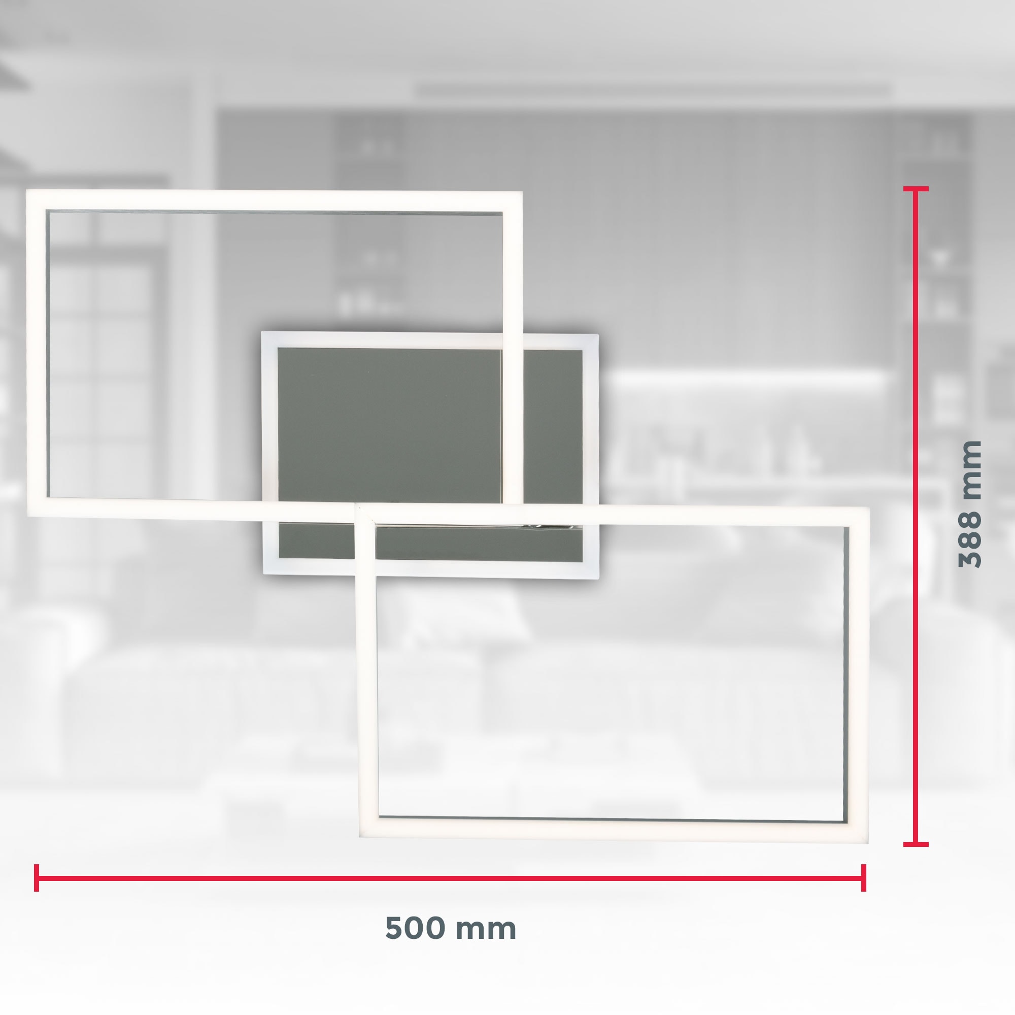 B.K.Licht LED Deckenleuchte »BKL1440 LED Deckenlampe, einstellbare Farbtemperatur, LED Lampe«, 1 flammig, Leuchtmittel LED-Modul | LED fest integriert, 2700K - 6500K, 4.200Lm, 40W, 50x38,8x8 cm, Chrom-Alu