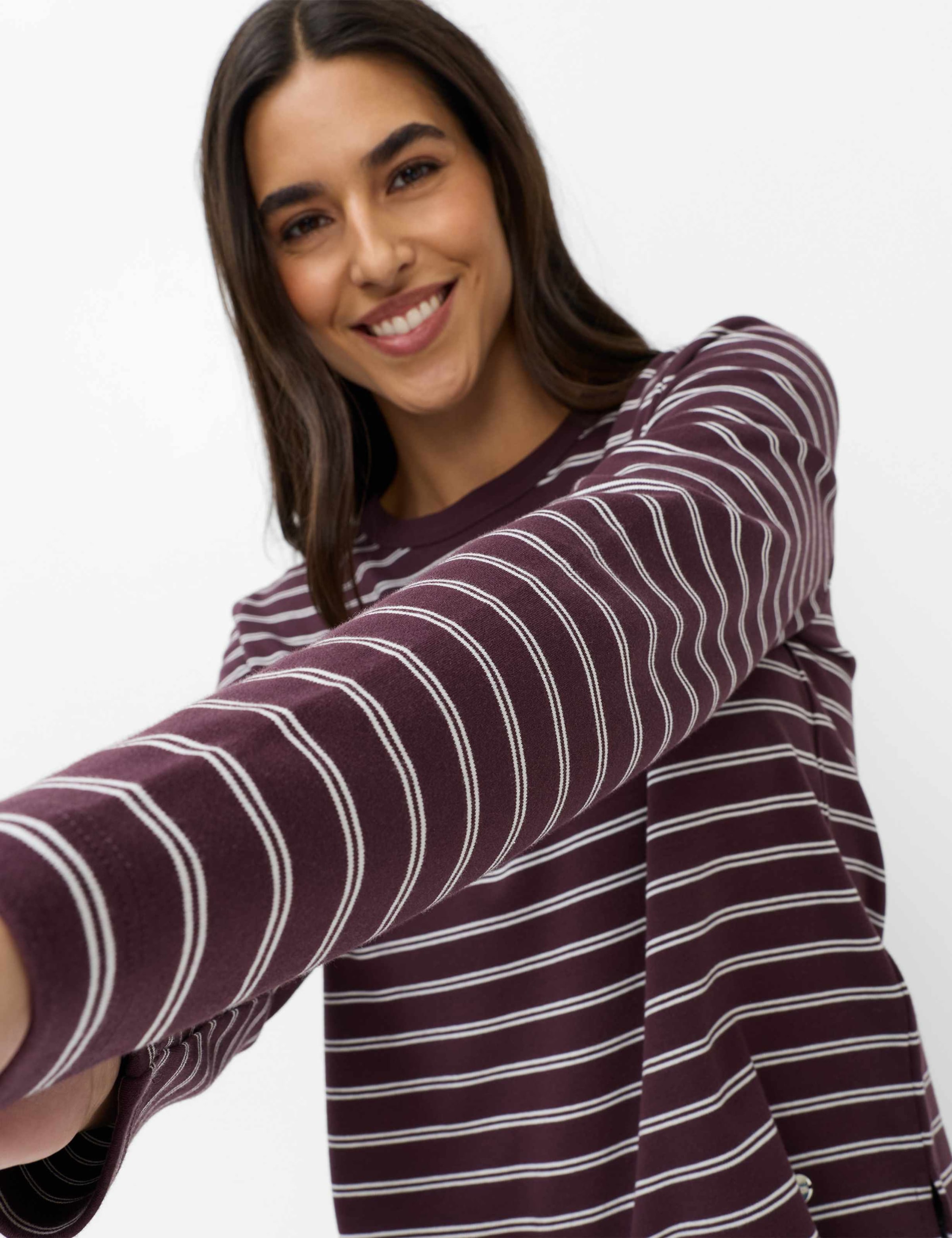 Brax Kurzarmshirt »Style CIRA L« Jersey: Streifen-Shirt aus reiner Baumwolle