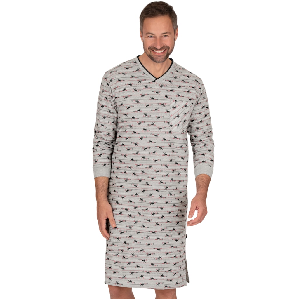 Trigema Pyjama »TRIGEMA Nachthemd mit Elch-Motiven«