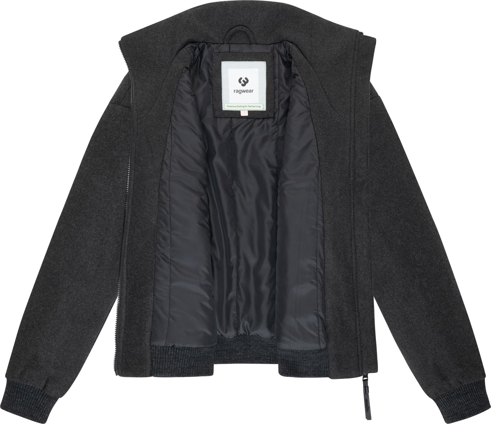 Ragwear Outdoorjacke »Toscia«, ohne Kapuze, angesagte oversized Übergangsjacke in Woll-Optik