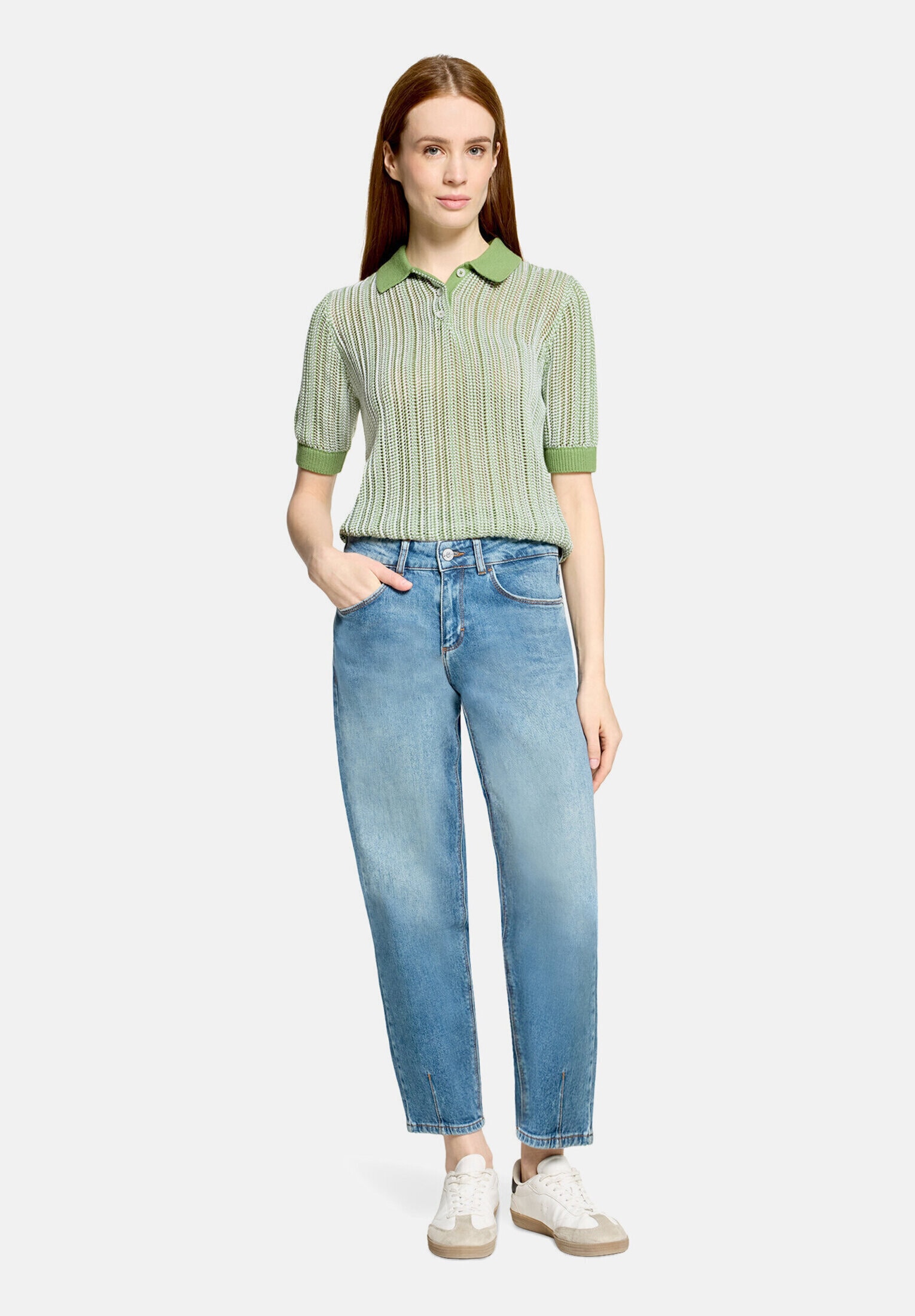 Cartoon Kurzarmshirt "Damen mit Kragen" 1 tlg.