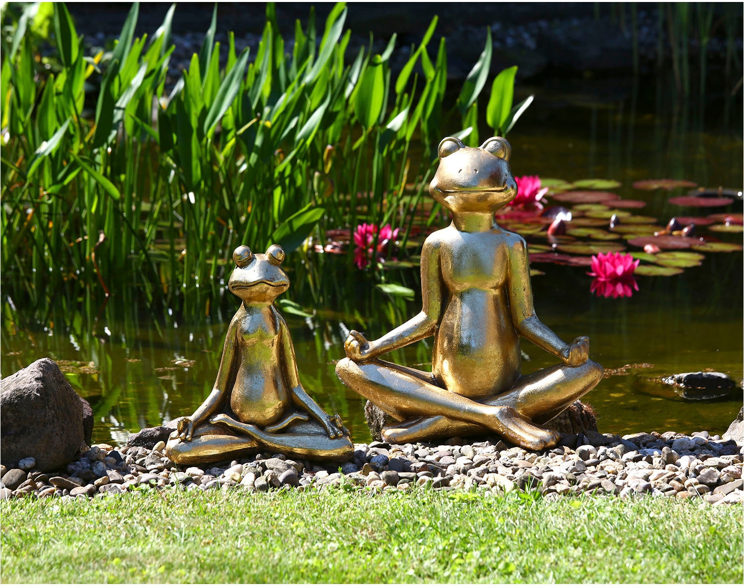 GILDE Tierfigur »Figur Frosch Yoga goldfarben H. 50,5 cm«