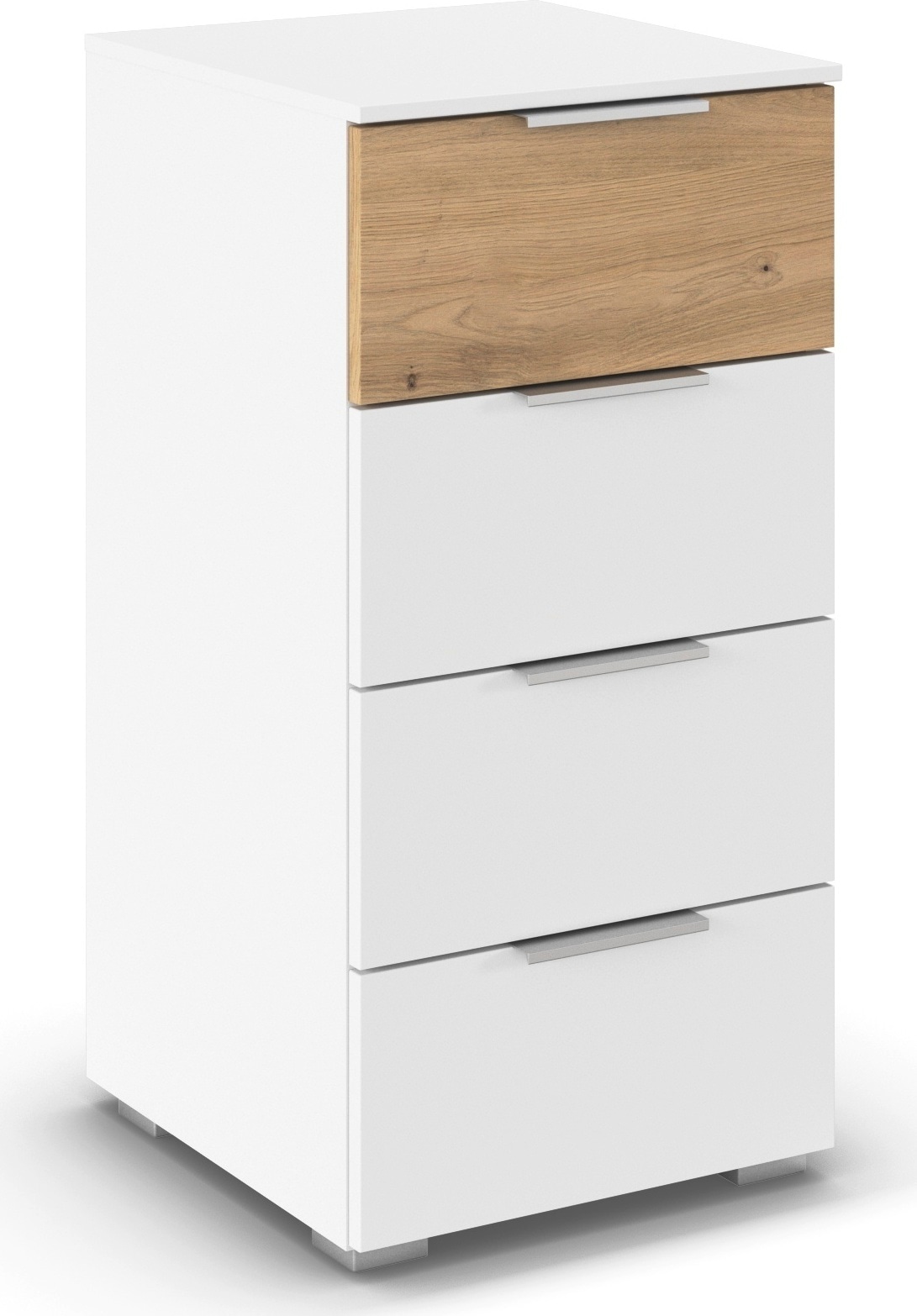 OTTO home Schubkastenkommode »Highboard Sideboard Schubladenkommode Kommode Schlafzimmer ASTANA« Breite 40 cm / Höhe 81 cm,  mit 4 geräumigen Schubladen, Kantengriff in Alufarben MADE IN GERMANY