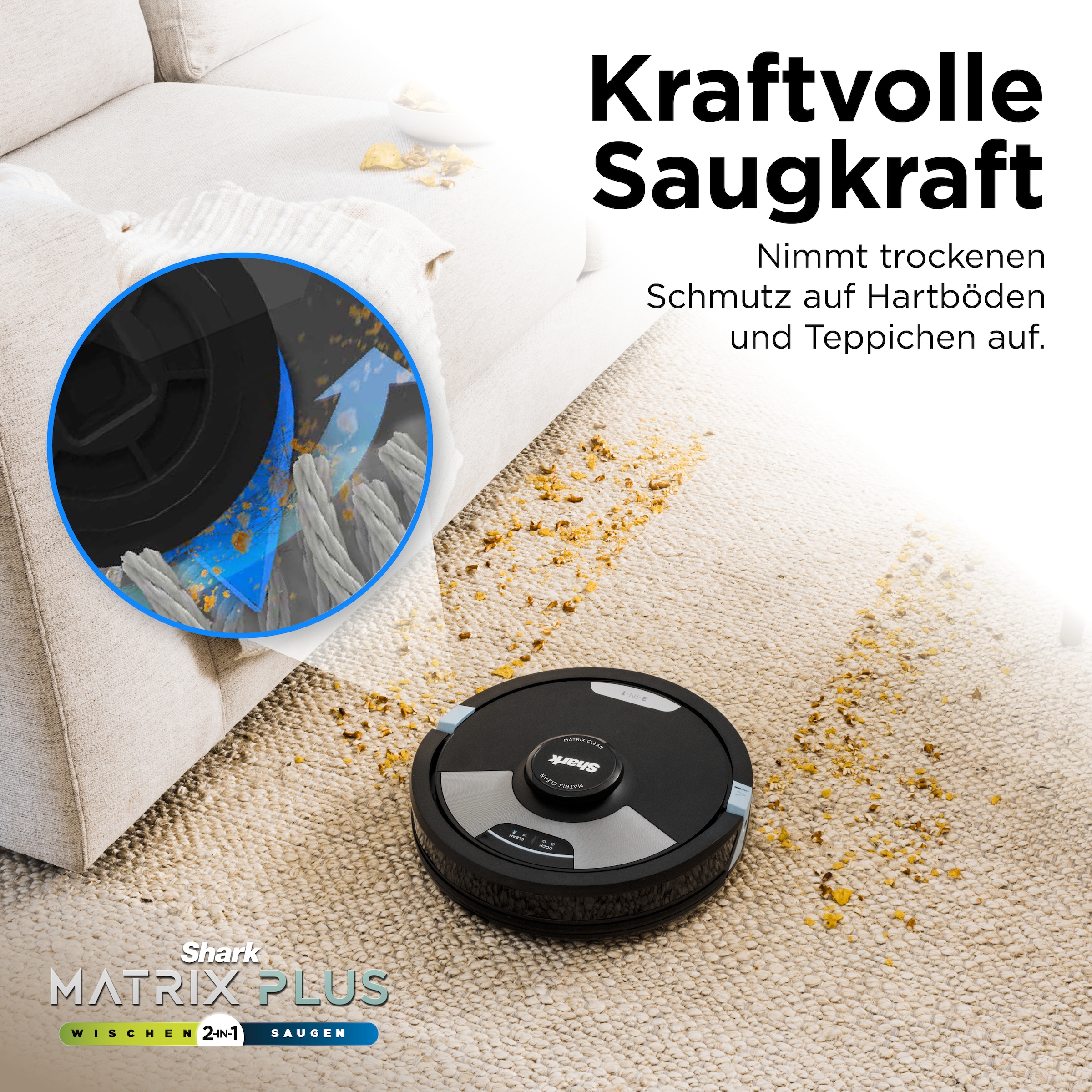Shark Nass-Trocken-Saugroboter »RV2620WAEU Matrix Plus 2-in-1«, Wischen & Saugen mit automatischem Entleerungssystem