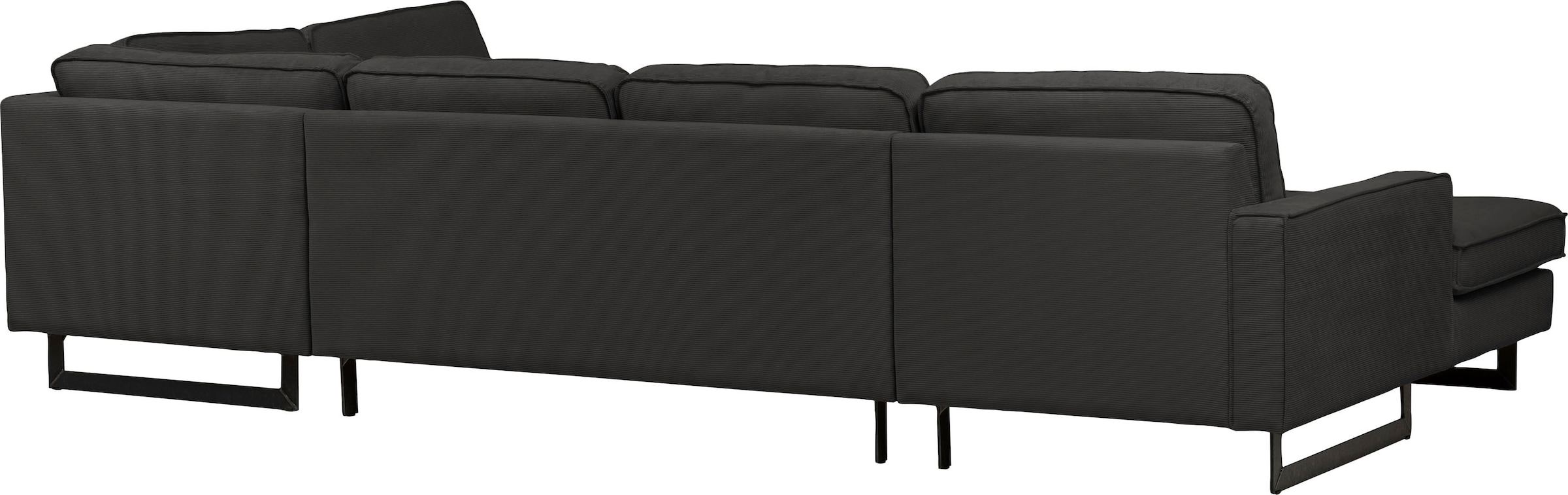 Places of Style Wohnlandschaft »Pinto, 350 cm, U-Form, XXL, mit Ottomanen«, Cord, Feincord, Luxus-Microfaser Leder und Chenille