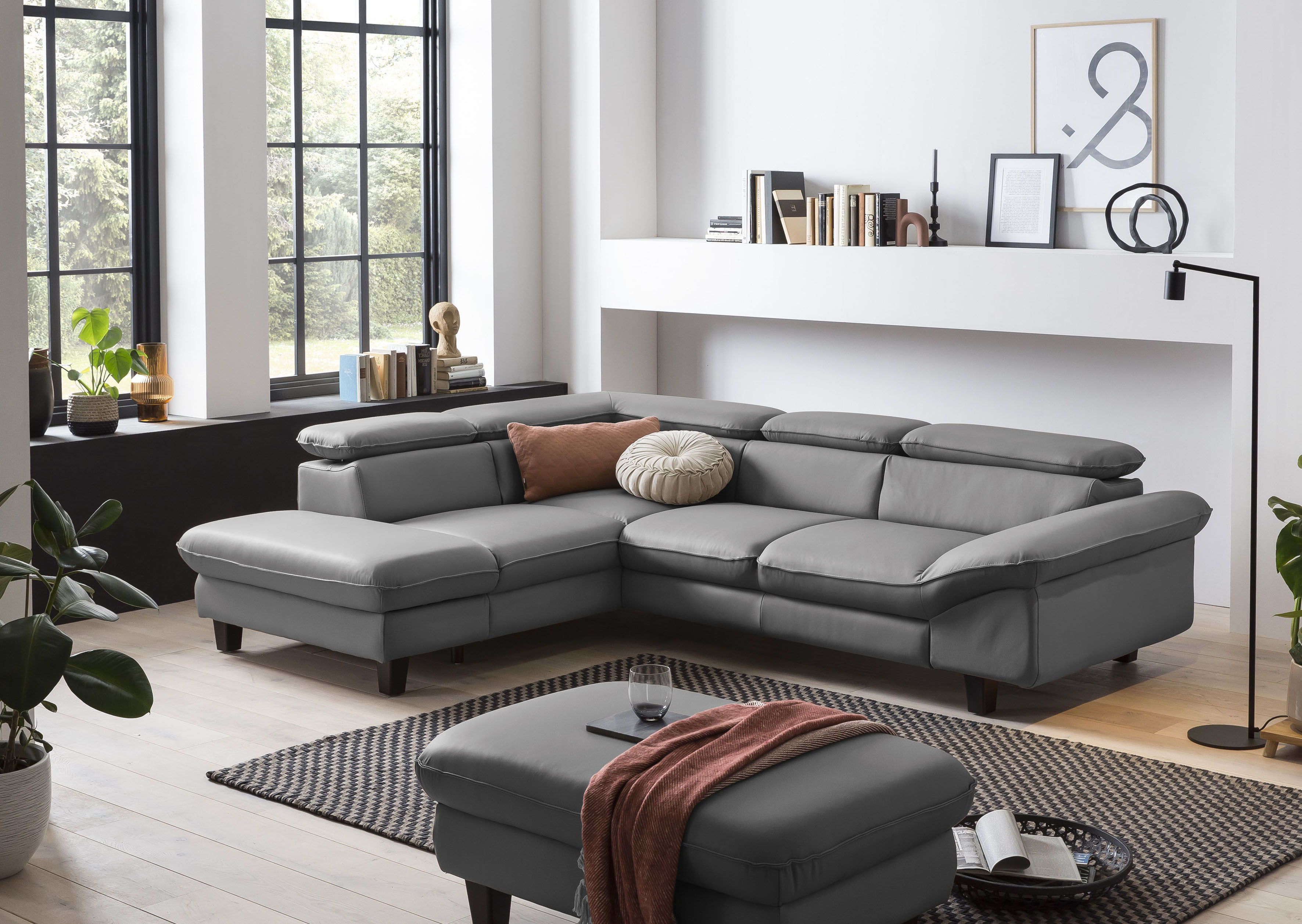 OTTO home Ecksofa "Pilot L-Form" mit Kopfteilverstellung, wahlweise mit Schlaffunktion & Bettkasten