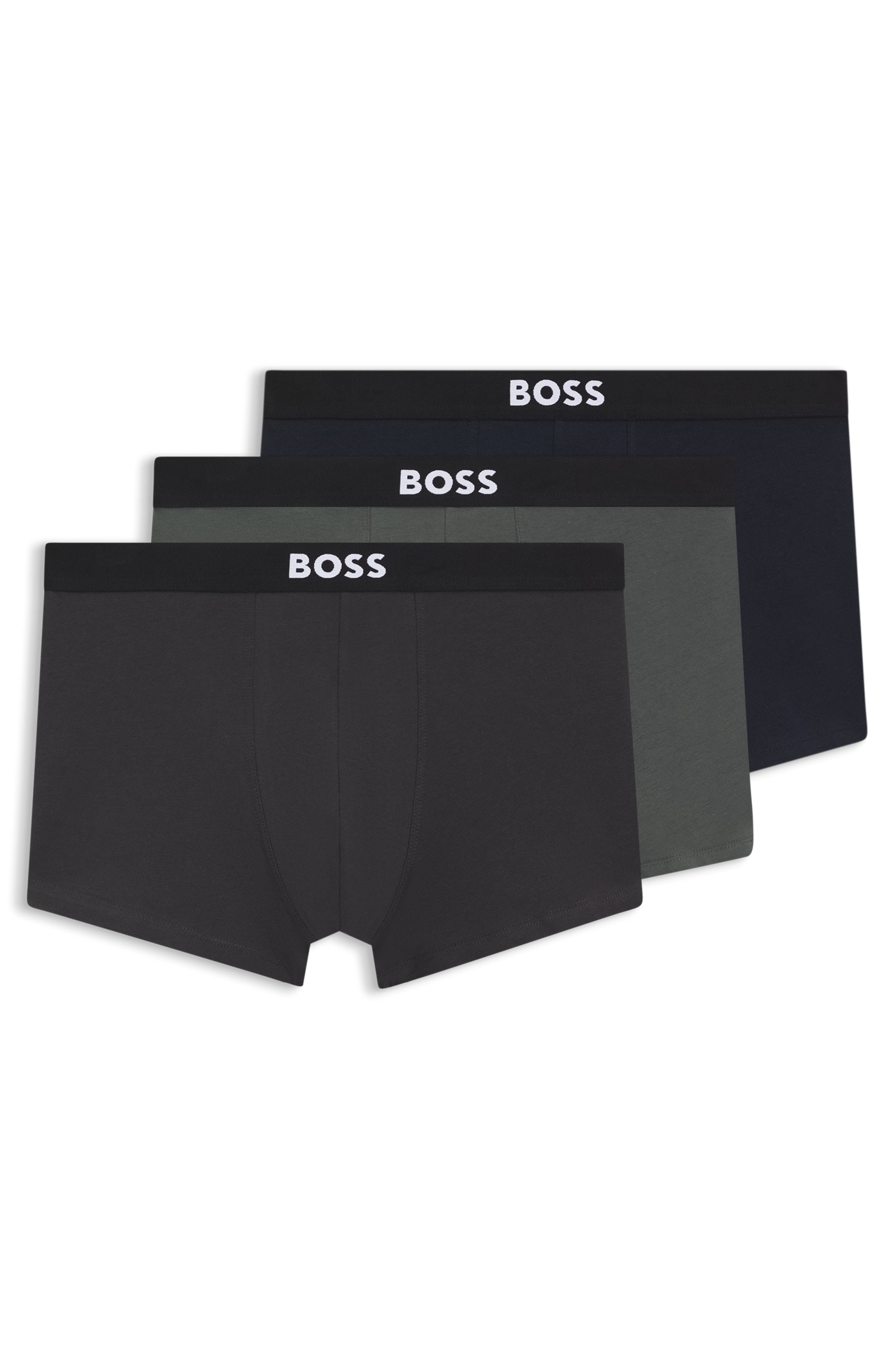 BOSS Herren Trunk "3P Trunk BOSS ONE", Gr. Lopen miscellaneous 973, Jersey, Obermaterial: 95% Baumwolle, 5% Elasthan, Unterhosen, mit unifarbenen Bund