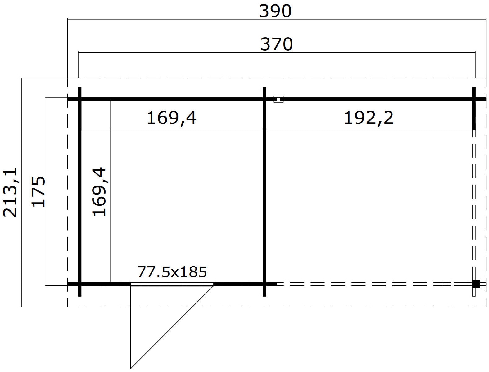 LASITA MAJA Gartenhaus »Jelle 175 Plus, Schwedenrot«, mit Anbau
