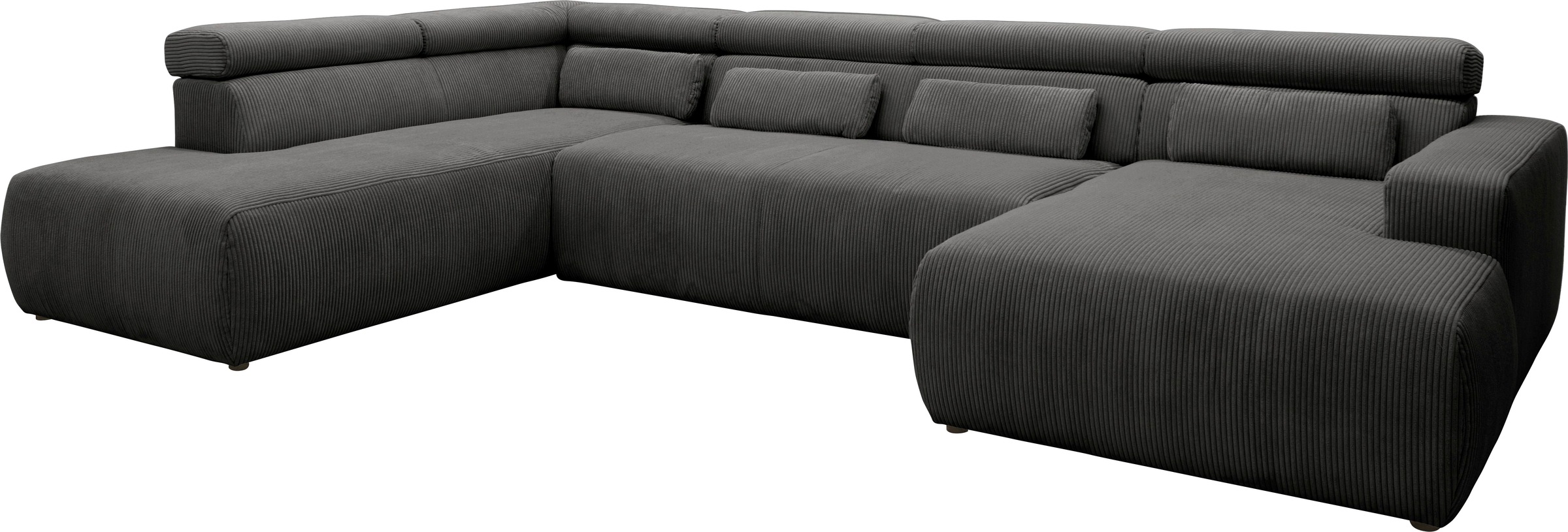 Thumbnail - DOMO collection Wohnlandschaft "Brandon, belastbar bis 140kg/ Sitz, B/T: 359/228 cm, U-Form" mit Sitztiefenverstellung, ...