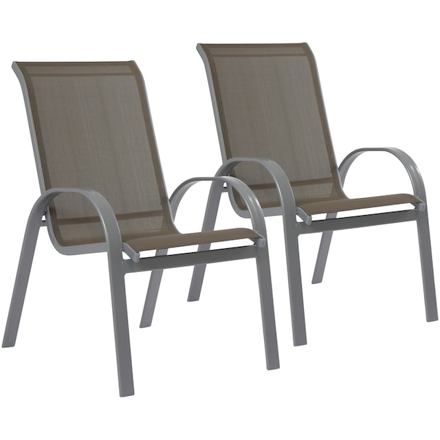 Tisch BAUR Sessel, -180 tlg.), | Garten-Essgruppe 90x120 ausziehbar (5 4 Alu/Textil cm, »Amalfi«, MERXX