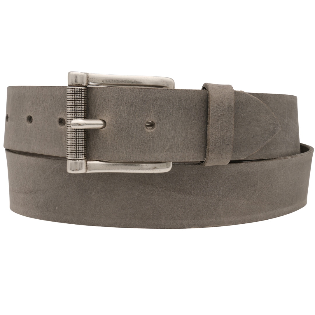 Ledergürtel ANNAMATONI "AnnaMatoni Ledergürtel Zili Ledergürtel Zili", Herren, Gr. TW85 - 100cm Gesamtlänge, grau (grau 700), 100% Leder, Gürtel Ledergürtel