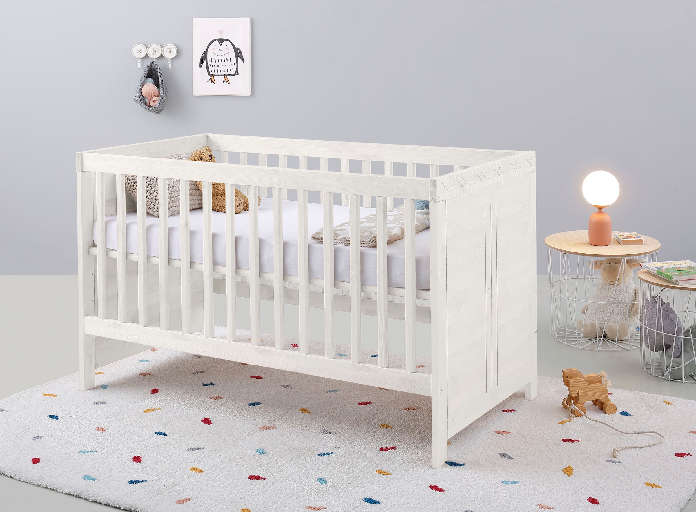 Babybett »Indra, Schlupfsprossen, 4-fach verstellbare Liegehöhe,«, FSC® zertifiziertes...