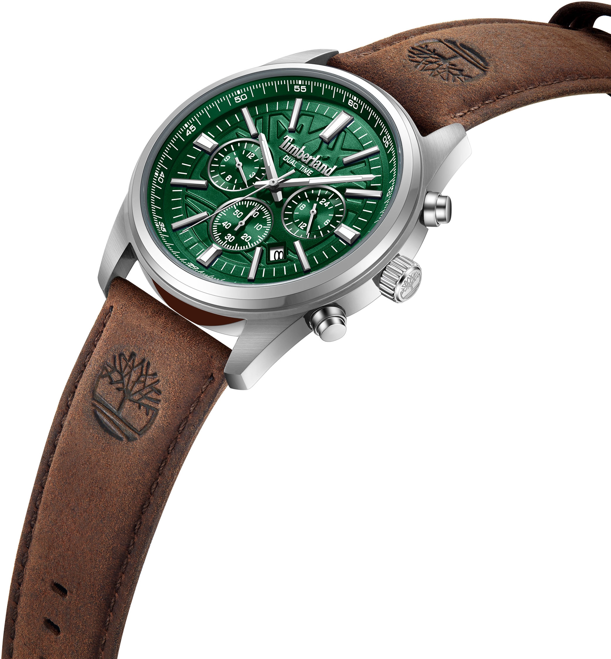 Timberland Chronograph »NORTHBRIDGE«, Quarzuhr, Armbanduhr, Herrenuhr, Lederarmband, Stoppfunktion, Datum