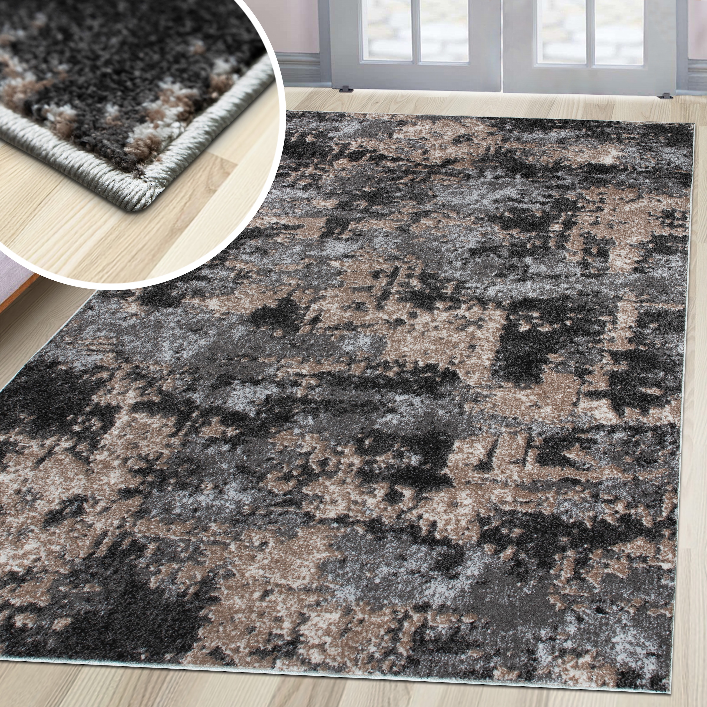 OTTO home Teppich »Janory, Marmor-Optik«, rechteckig, 9 mm Höhe, mit besonders weichem Flor, Kurzflor, modernes Design